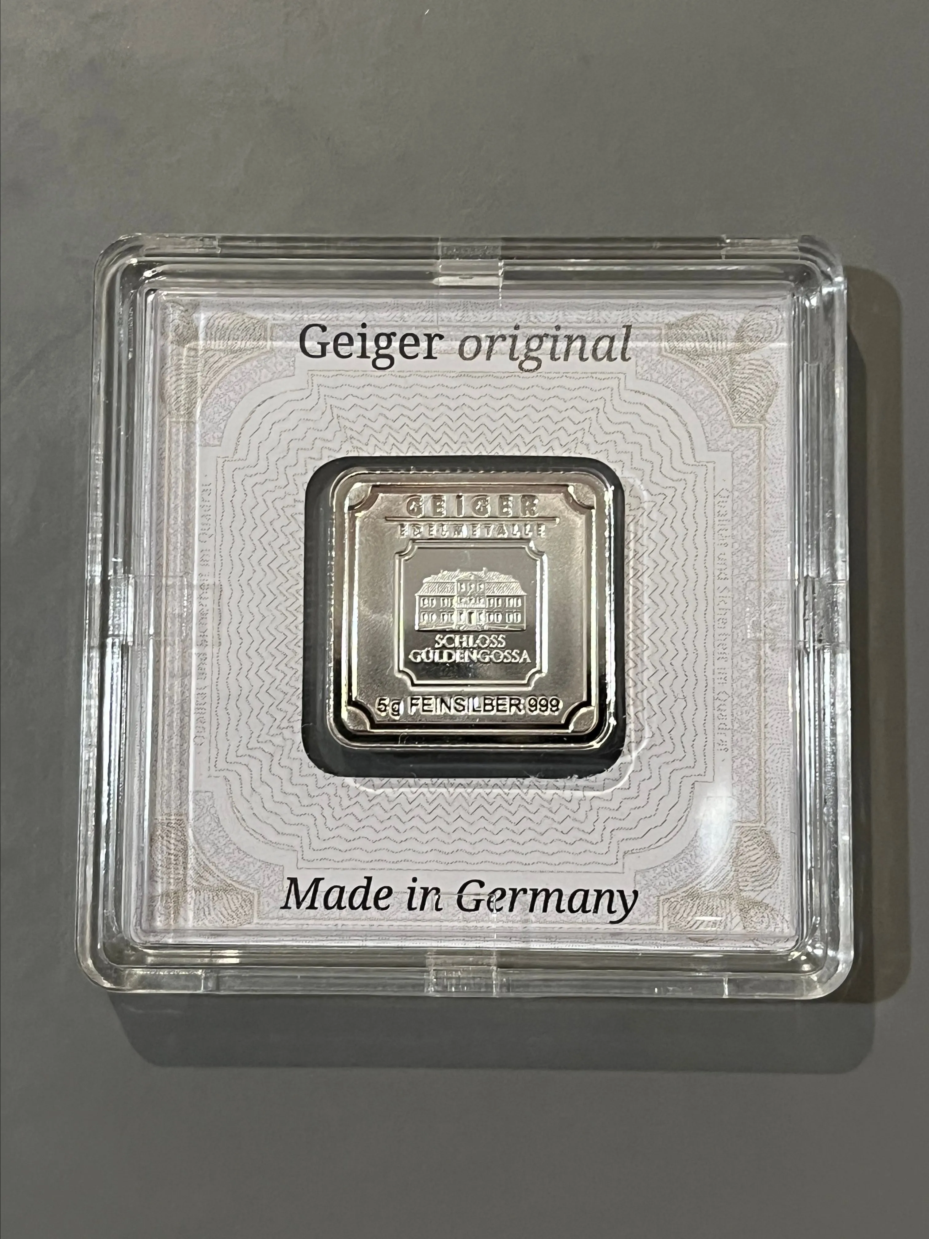 Product image for 5g Geiger Silver Bar in the assay