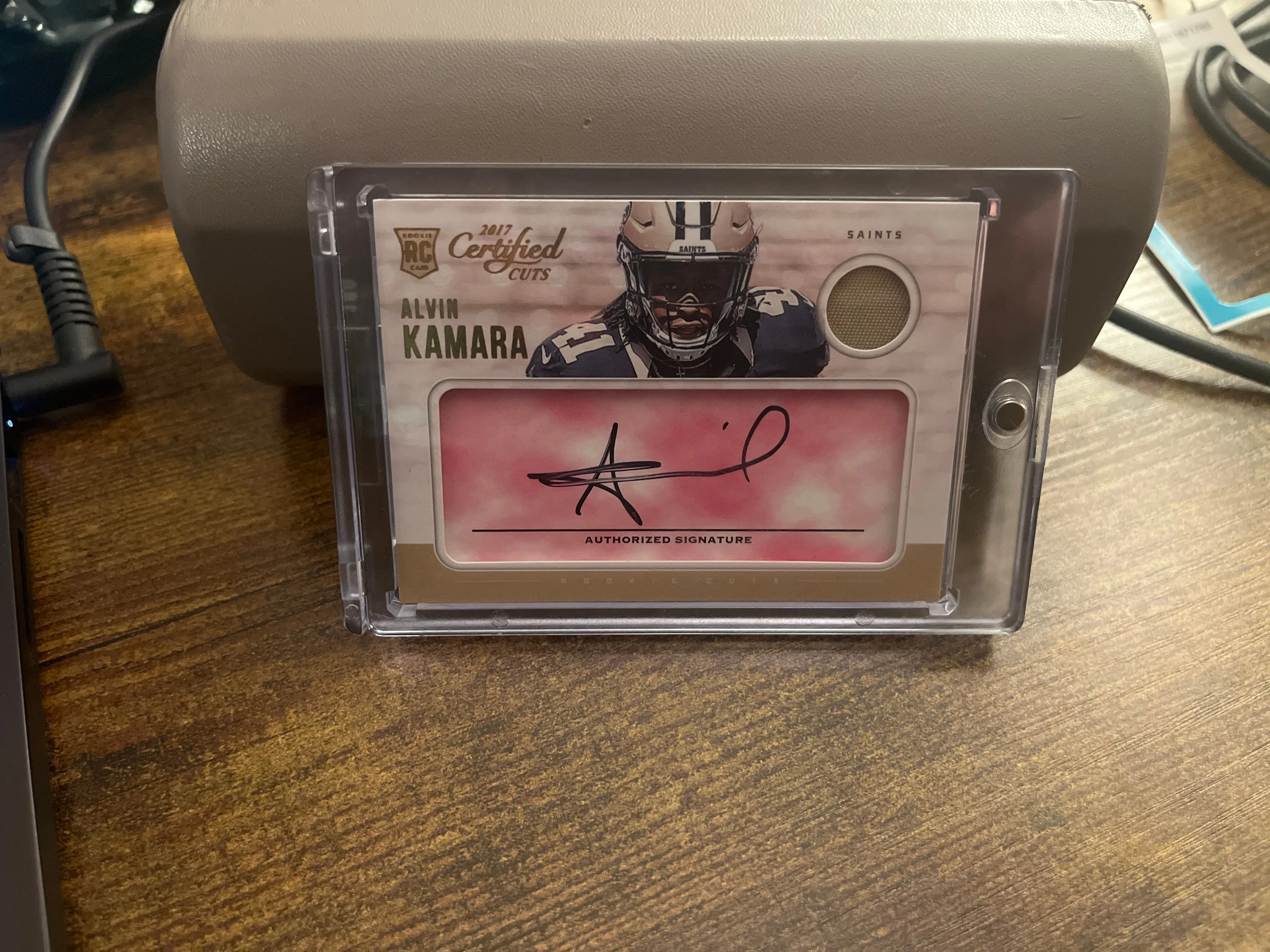 Product image for 2017 Donruss Certified Cuts Alvin Kamara RC Patch/Auto 48/99