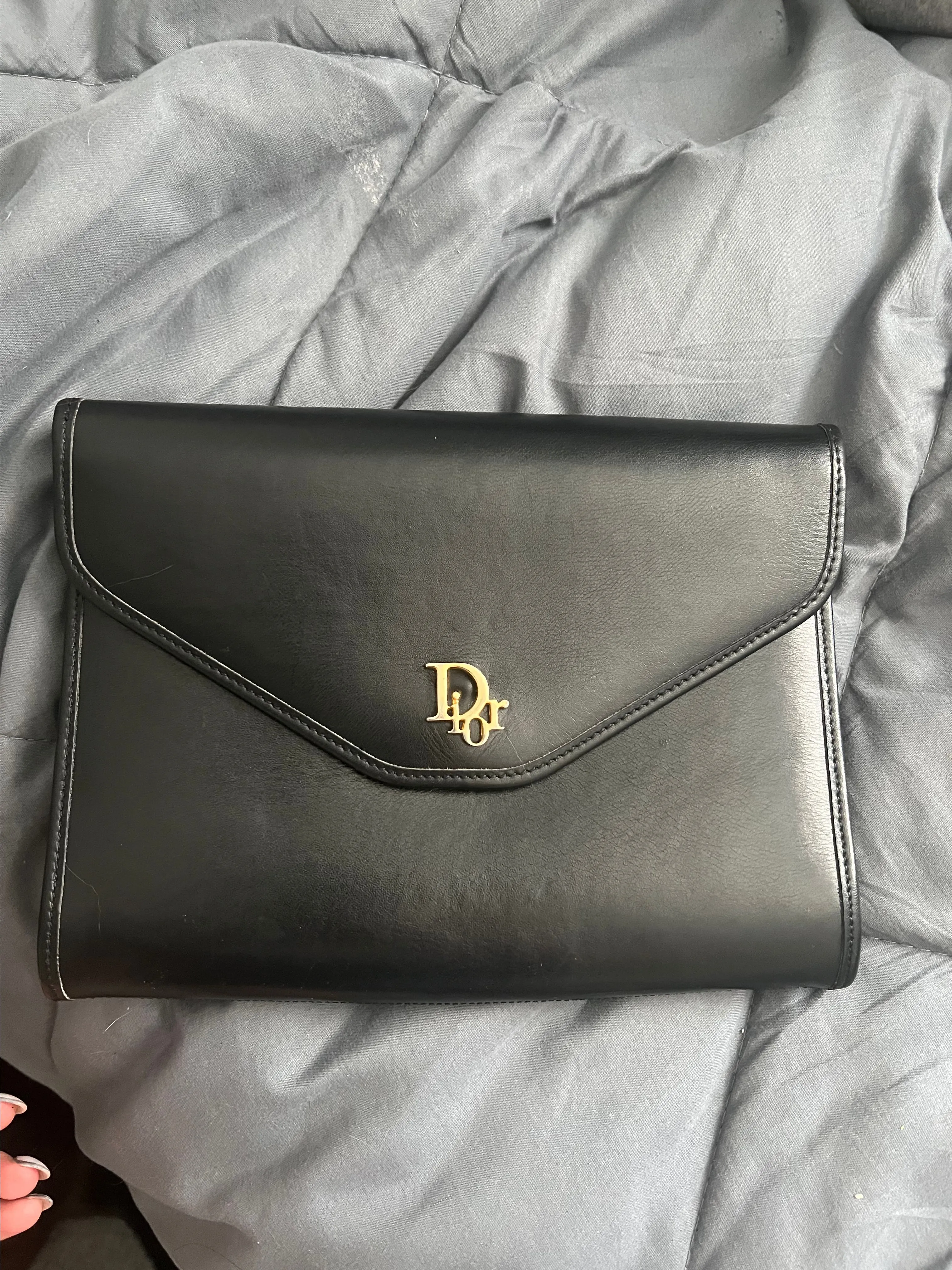 Product image for #190 Dior Black Leather Clutch