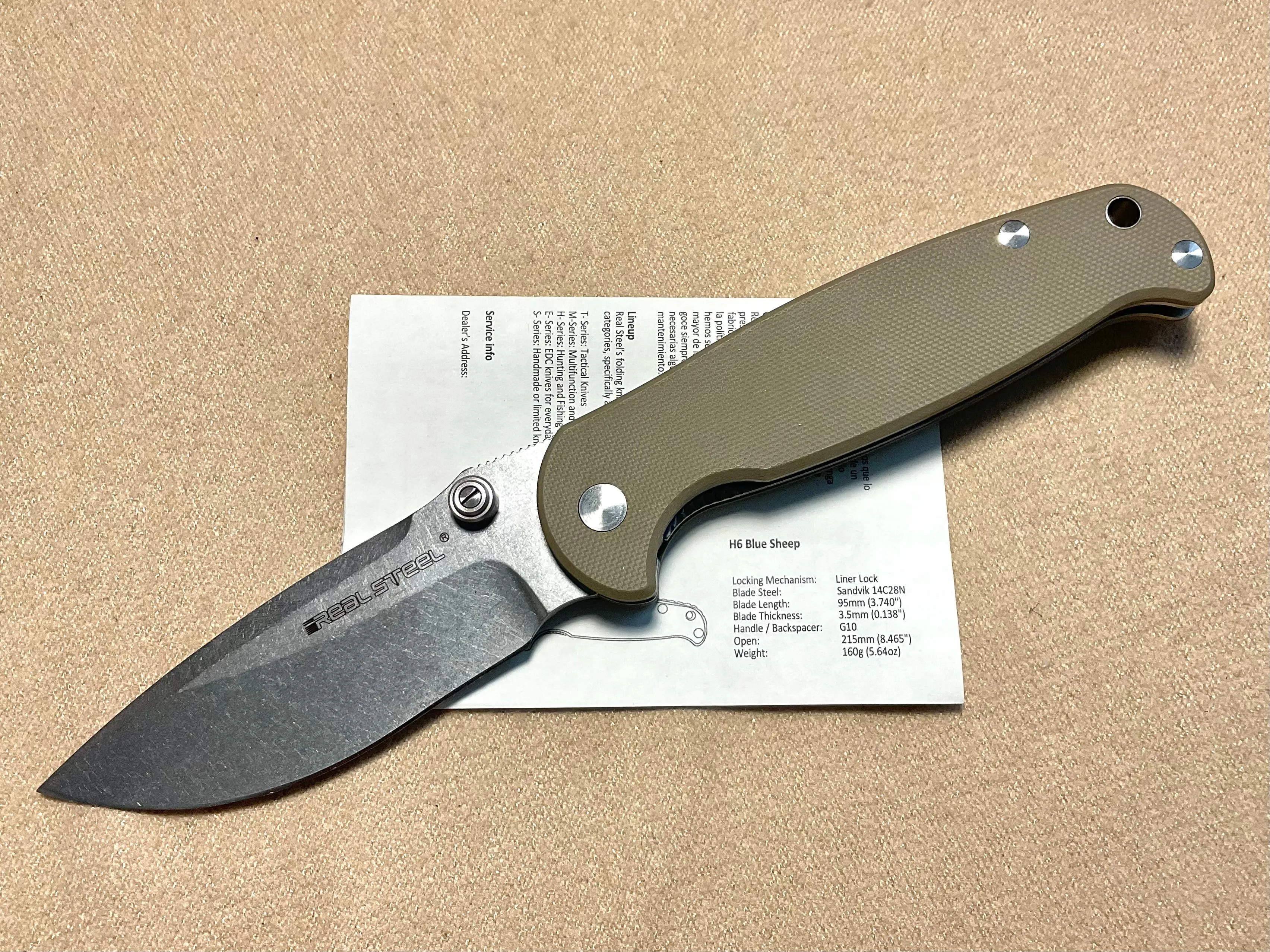 Product image for Real Steel Knives H6 Blue Sheep  #7764