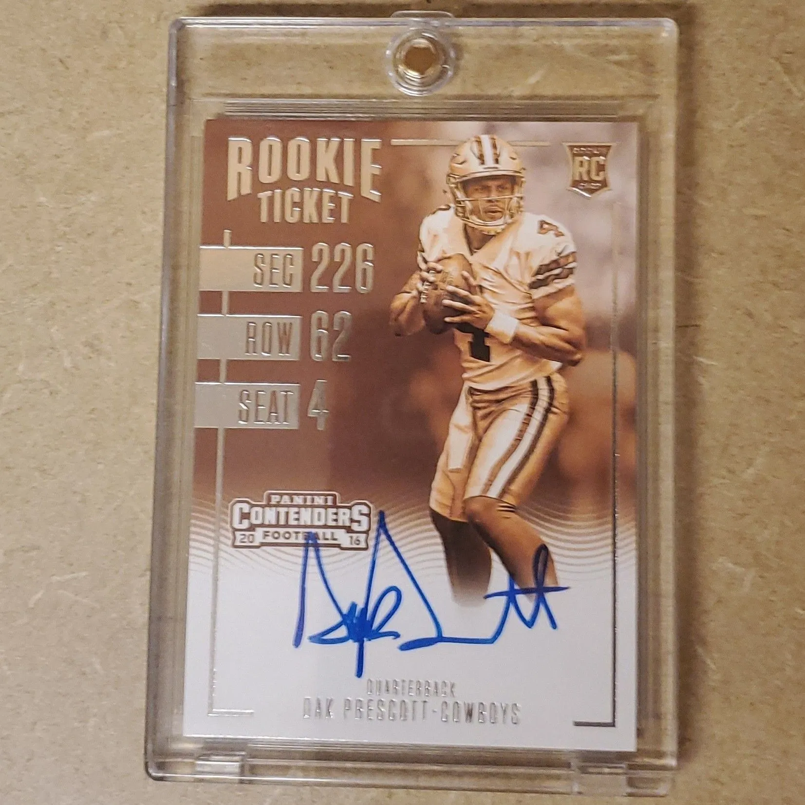 Product image for 2016 Panini Contenders 307B Sepia Dak Prescott Auto RC