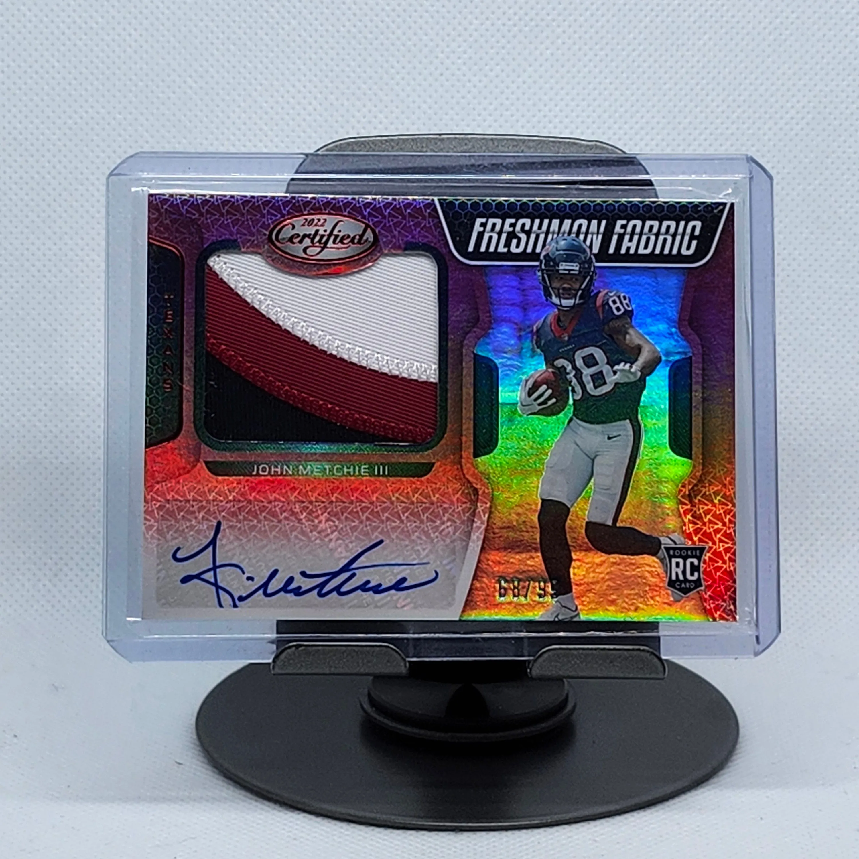 Product image for 2022 certified freshman fabric John Metchie III RPA tri-color patch  /99