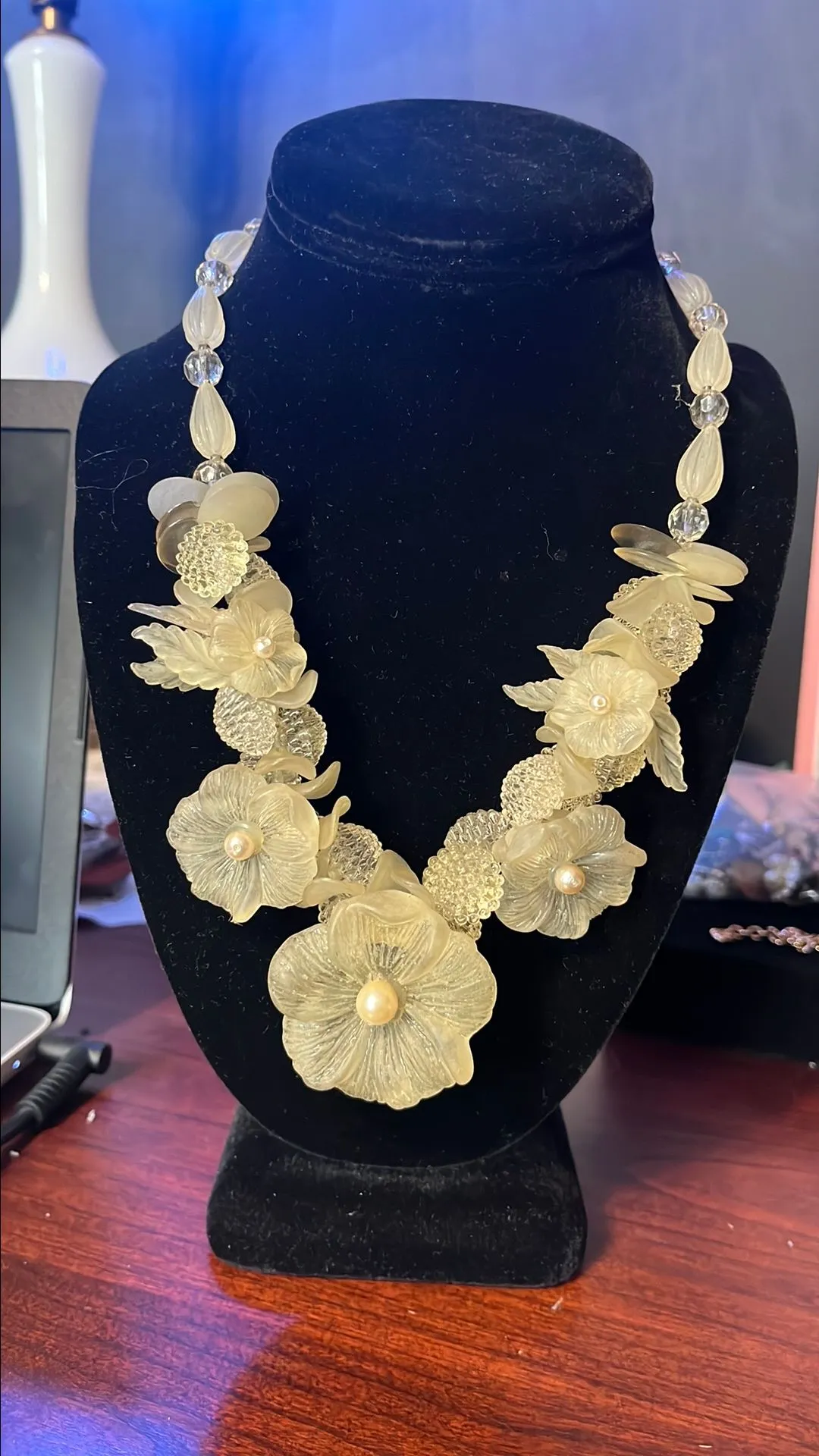 Product image for Vintage acrylic floral necklace