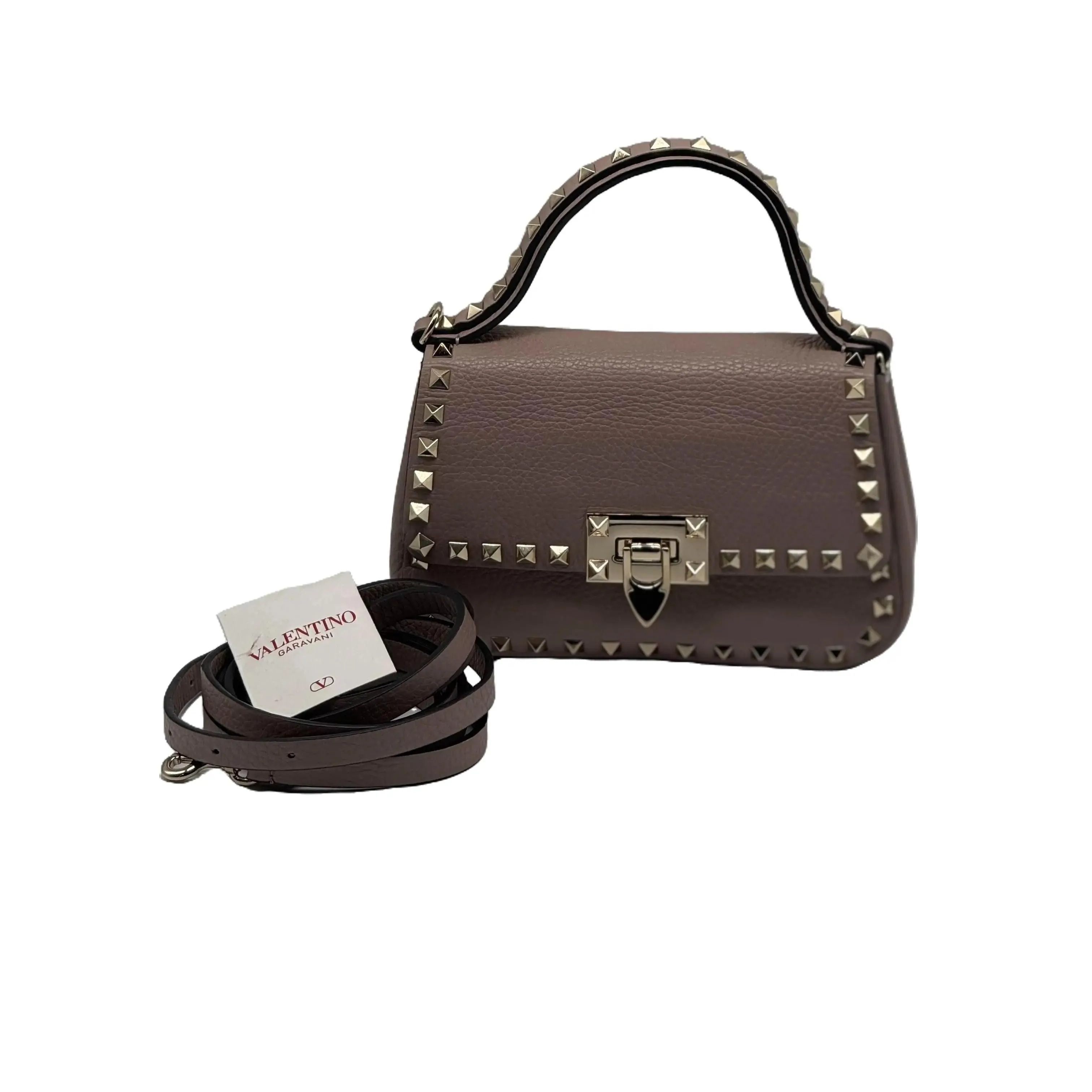 Product image for Valentino Leather Rockstud Flap Satchel