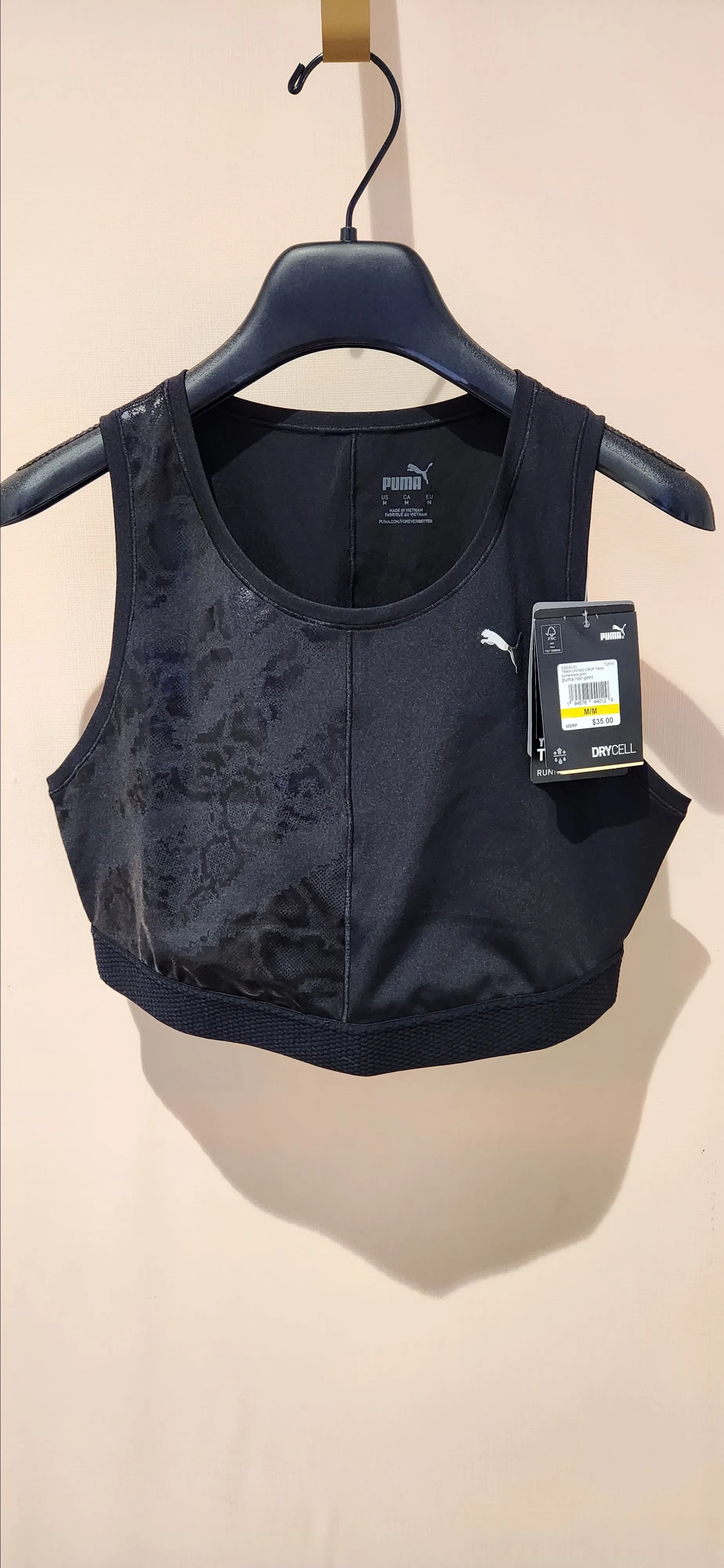 Product image for NWT Puma Crop Tank Drycell Black Women's Size M