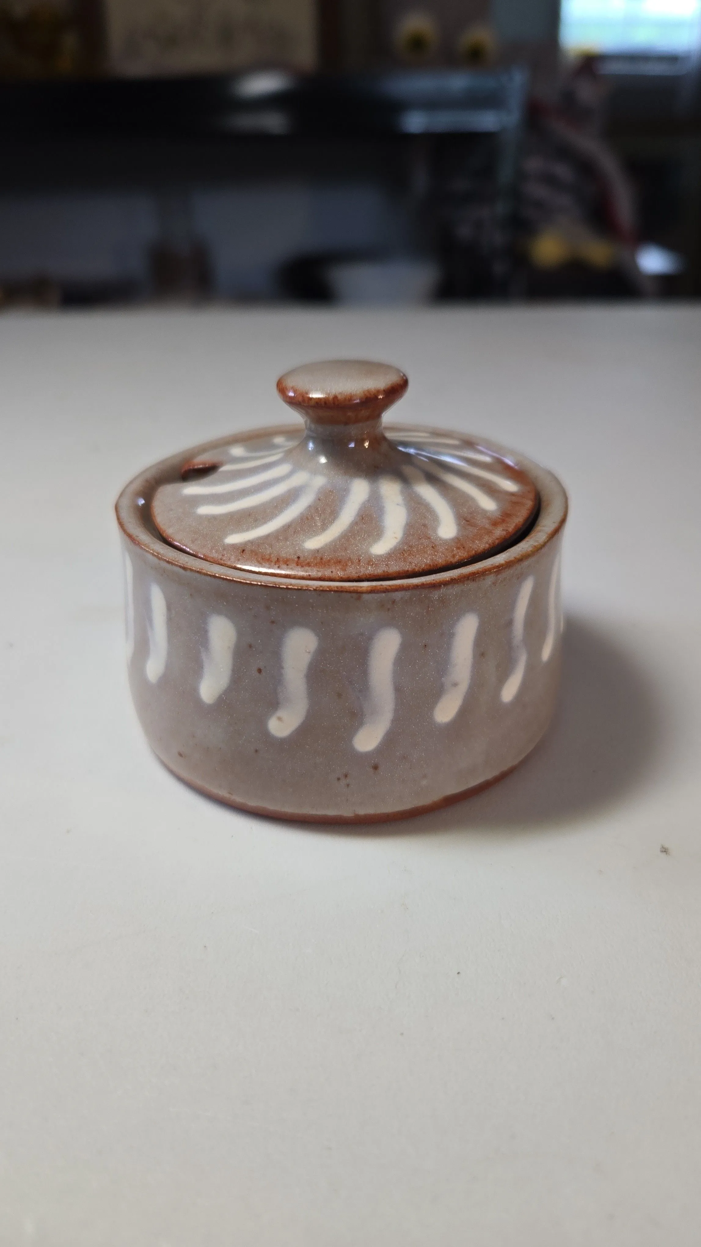 Product image for 1531-Red Clay Studio Covered Sugar or Condiment Dish