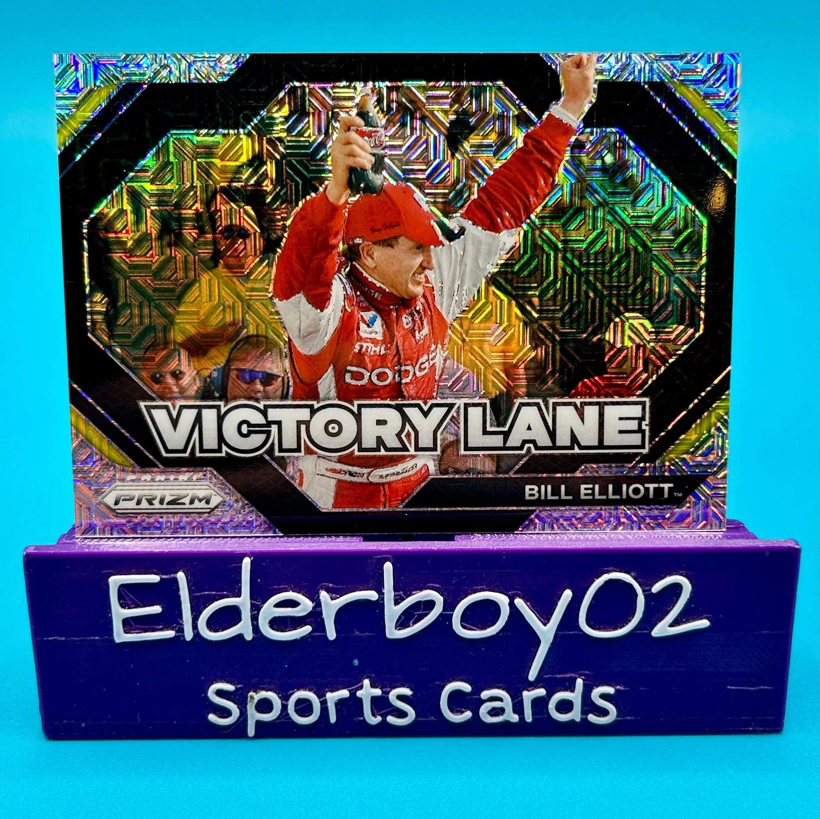 Product image for Bill Elliott 8/25 Victory Lane Mojo Prizm 2024 Panini Prizm Racing Nascar