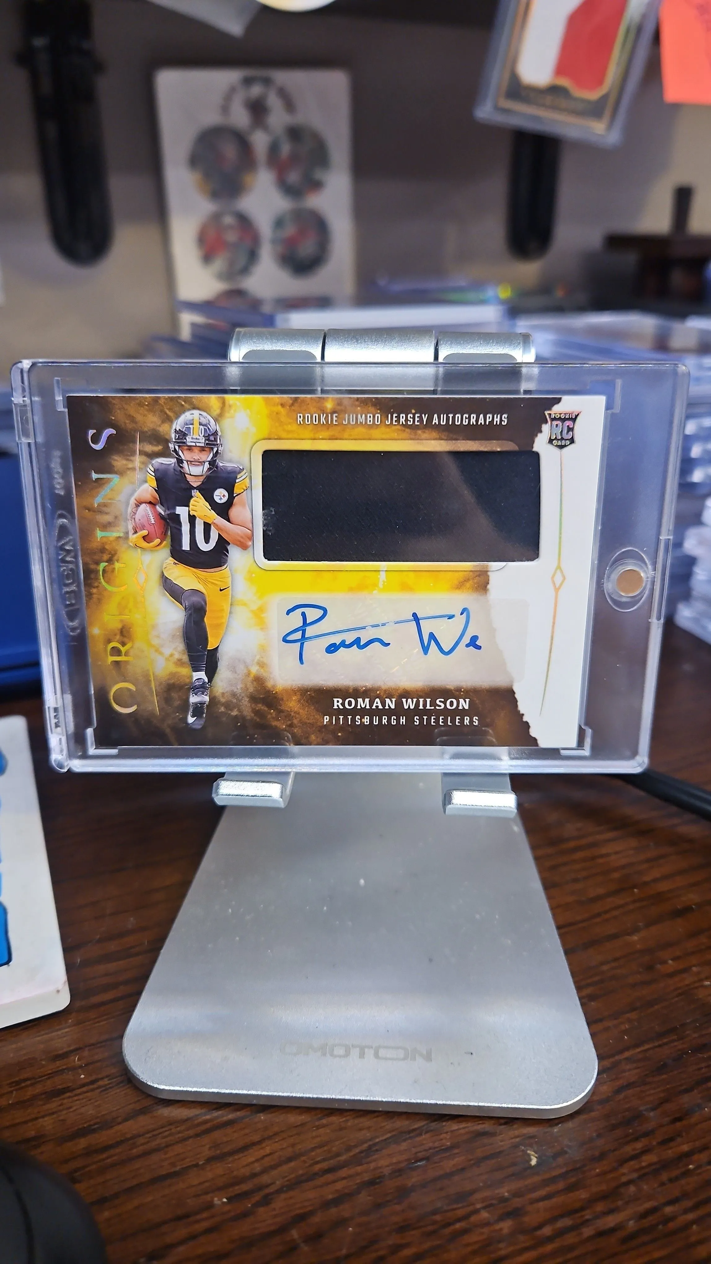 Product image for Roman Wilson Rookie Patch Auto....2024 Origins...In 1 Touch....Steelers...Michigan