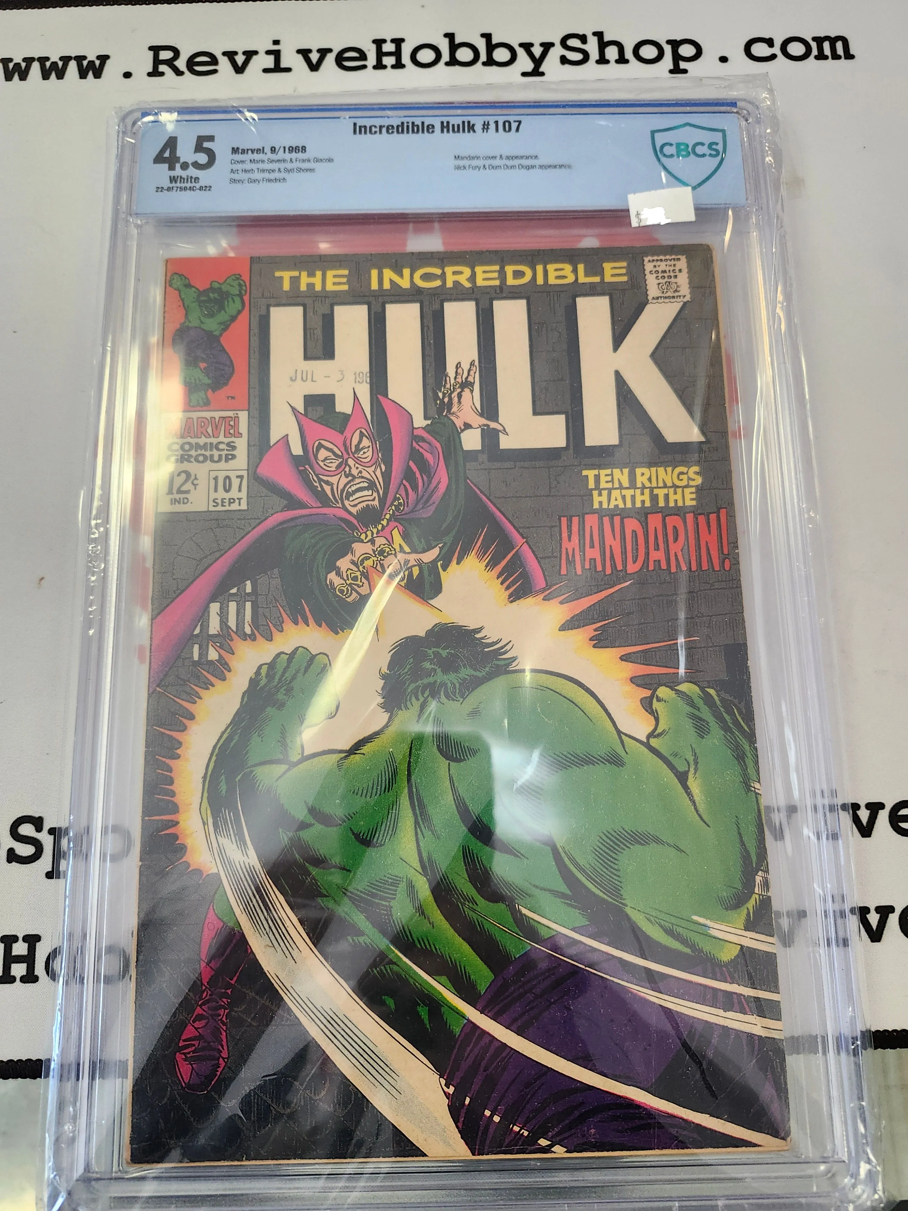 Product image for Incredible Hulk #107 CBCS 4.5