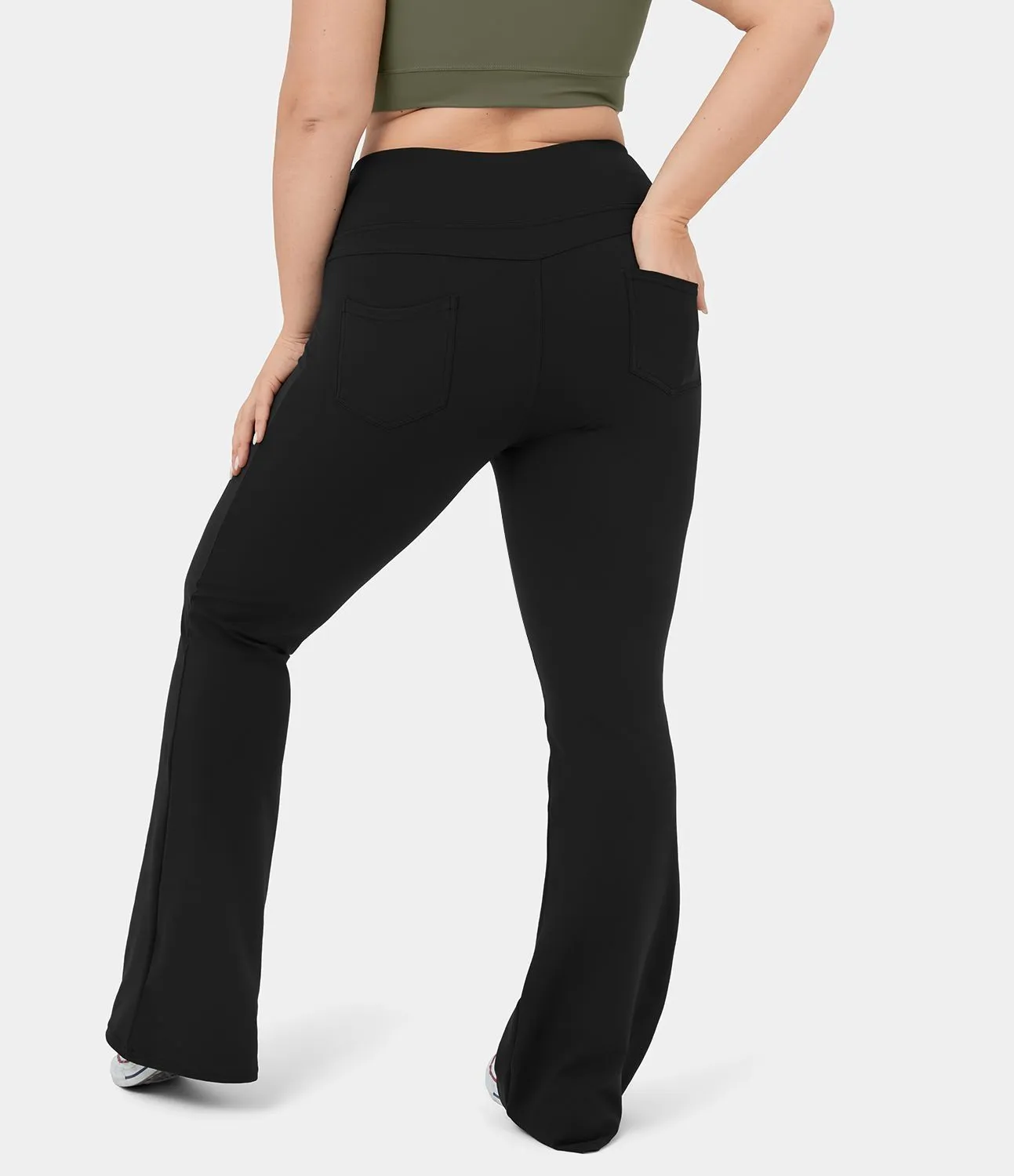 Product image for 80 halara high waisted back pocket yoga leggings small  petite