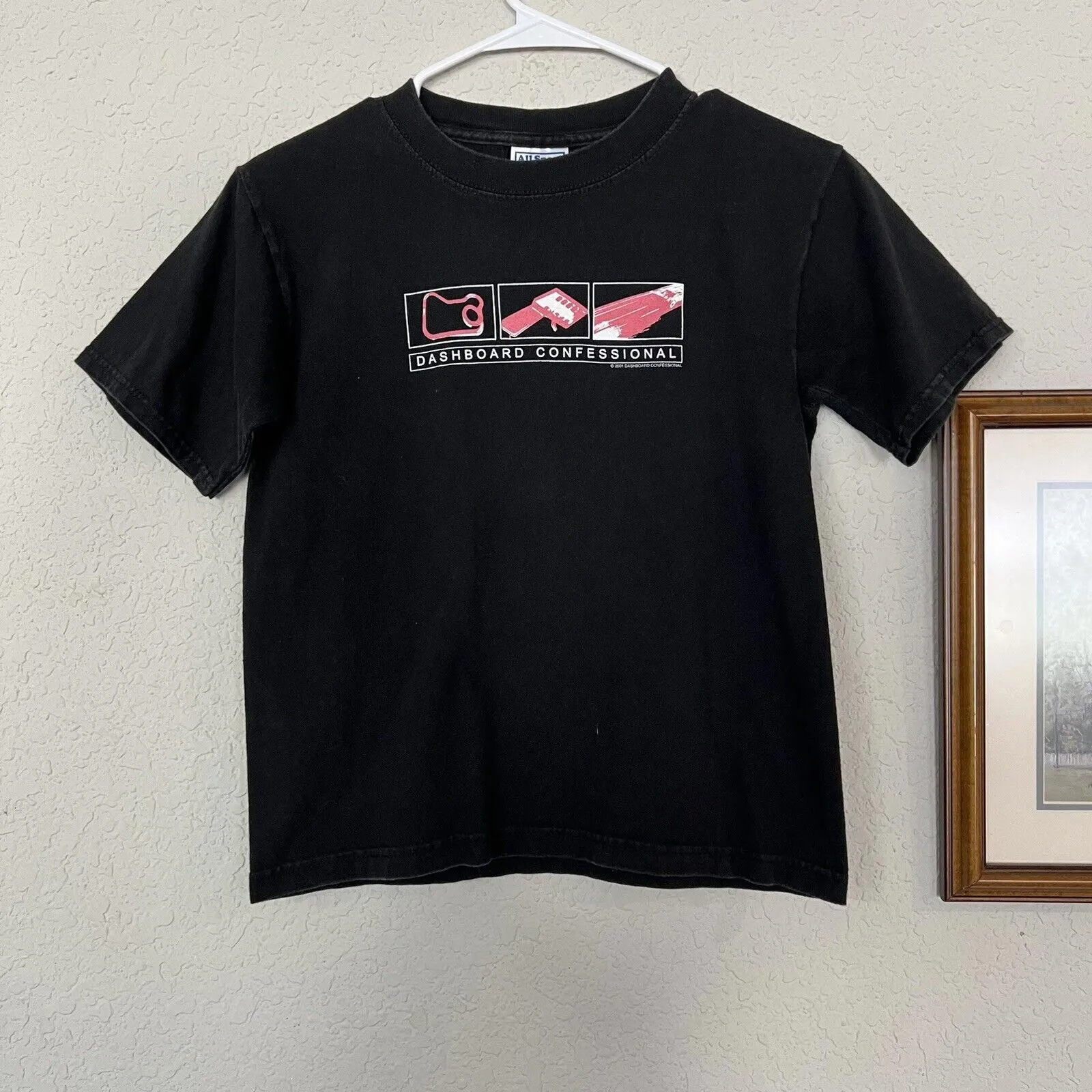 Product image for Vintage 2001 RARE Dashboard Confessional Tour Shirt Size Kids Medium