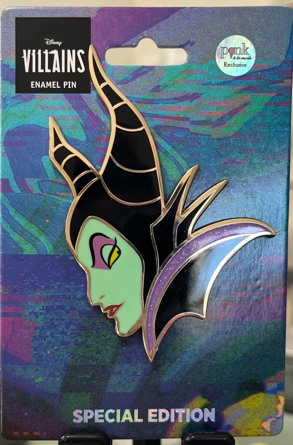 Product image for Disney Pink a la Mode Maleficent Portrait Profile Expressions Head B Pin LE 300 Glitter