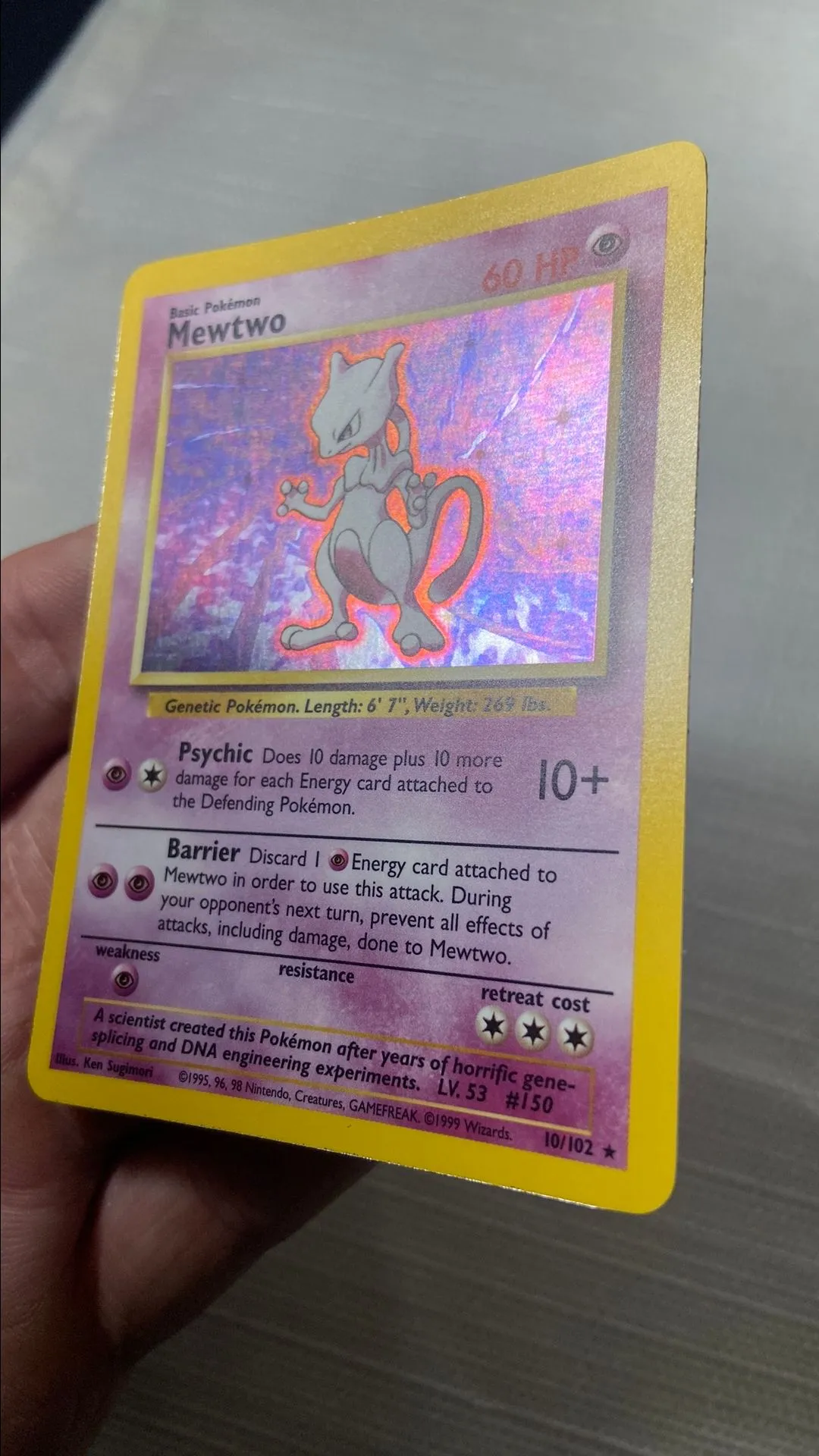 are 1st edition pokemon cards rare Mewtwo Base Set Unlimited Holo 10/102 CGC 8 – TBC Games main image 1