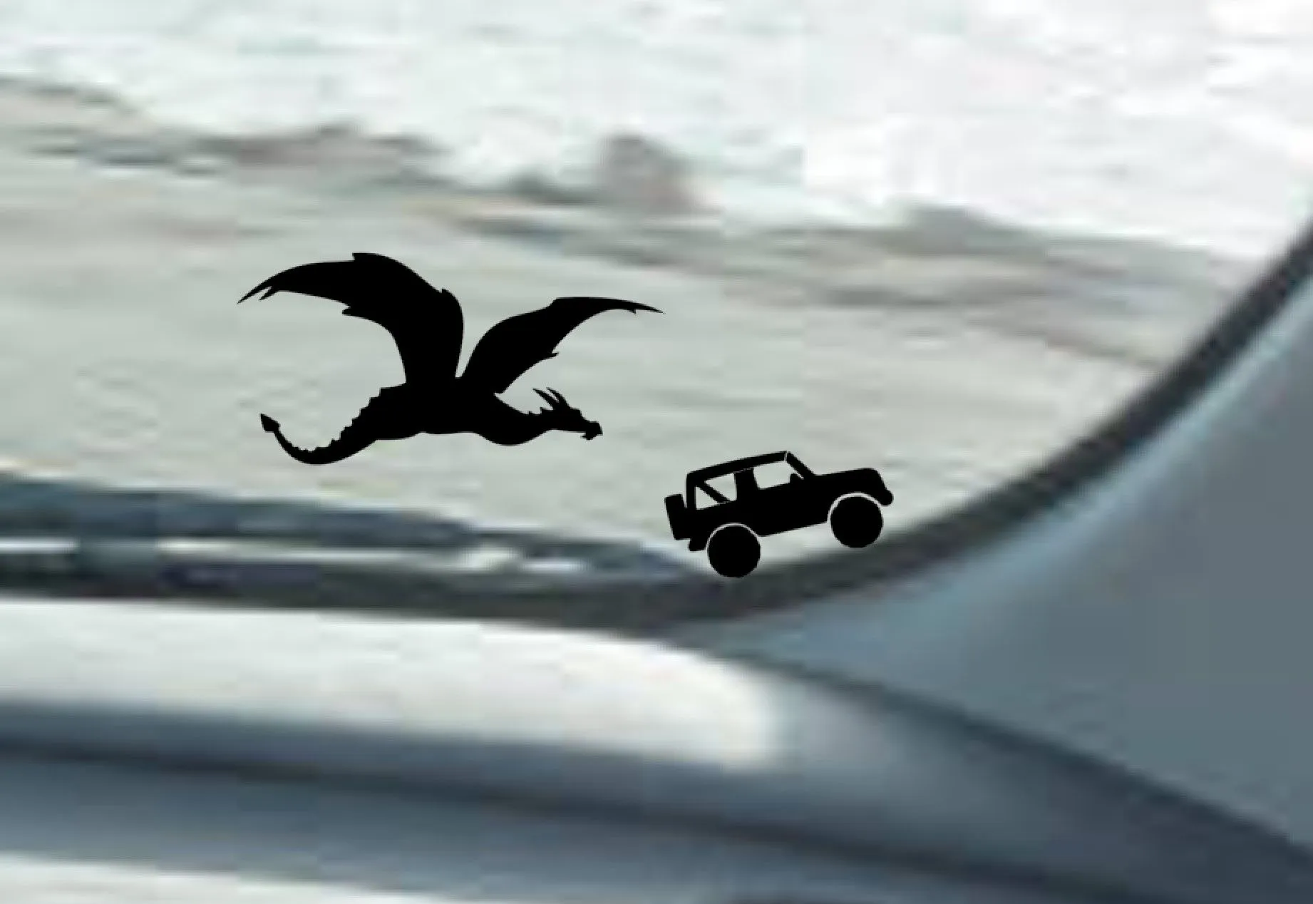 Product image for Dragon with Vehicle decal - windshield Easter egg for Jeep Wrangler