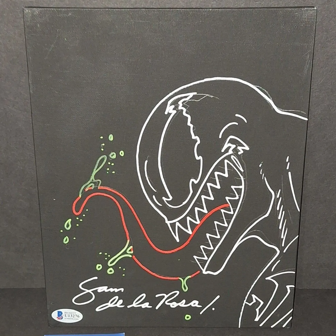 Product image for 🔥 Sam De La Rosa autographed and sketched 8x10 canvas Beckett COA 🔥