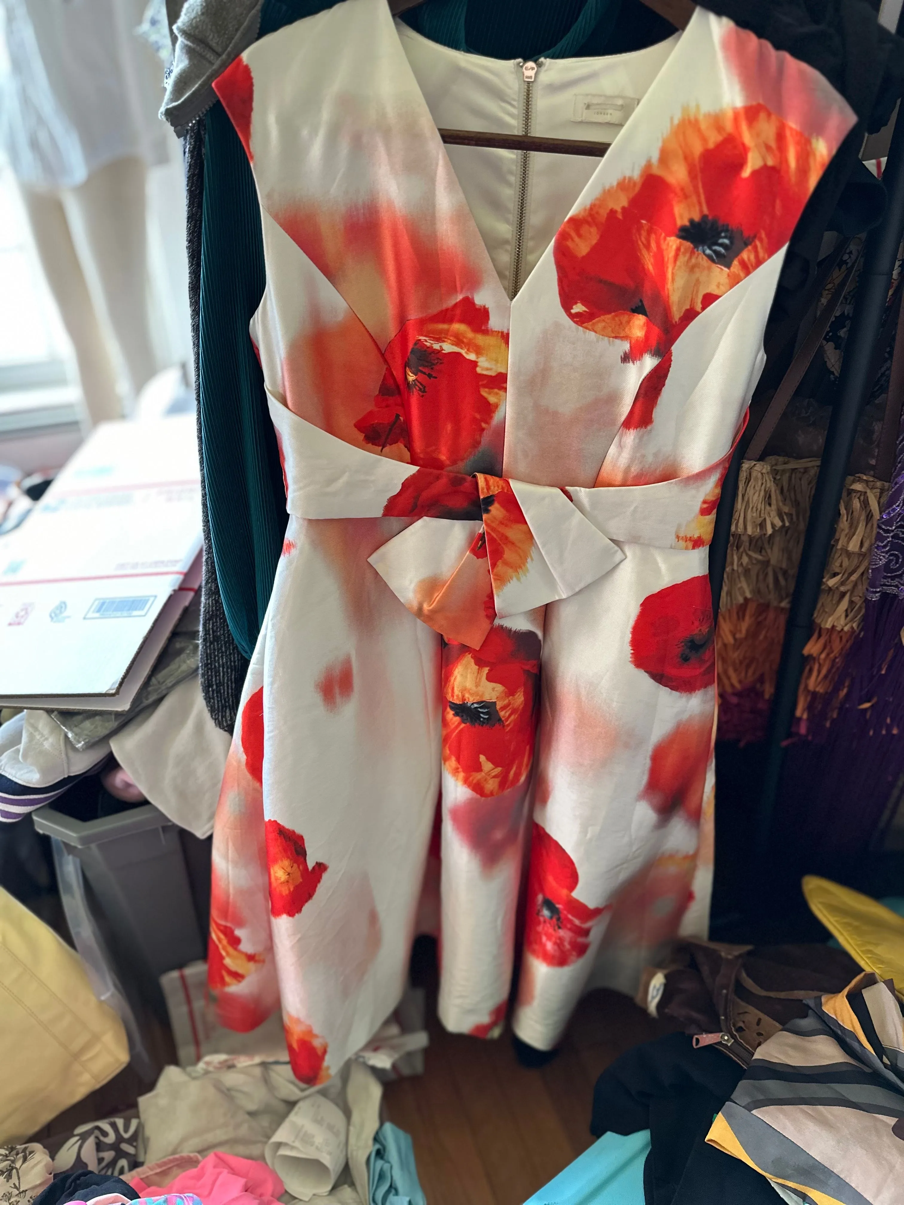 Product image for Ted Baker size 4 (plus size) poppies dress