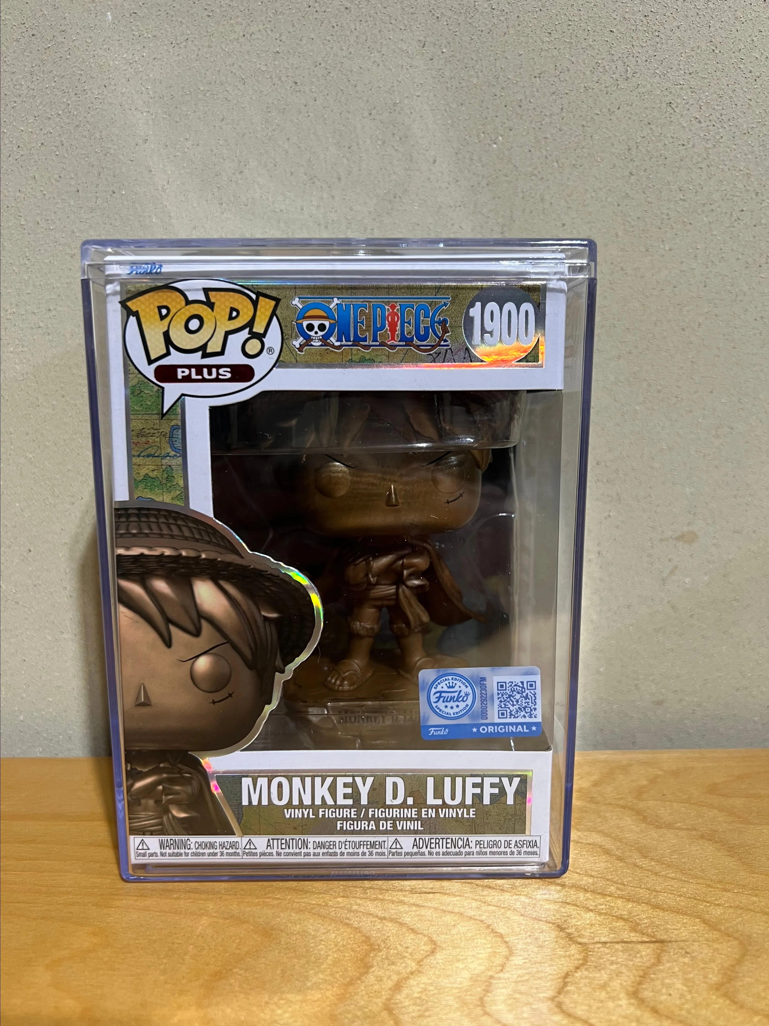 Product image for Funko Exclusive Pop Plus One Piece Monkey D Luffy 1900 Statue Bronze  Hard Stack