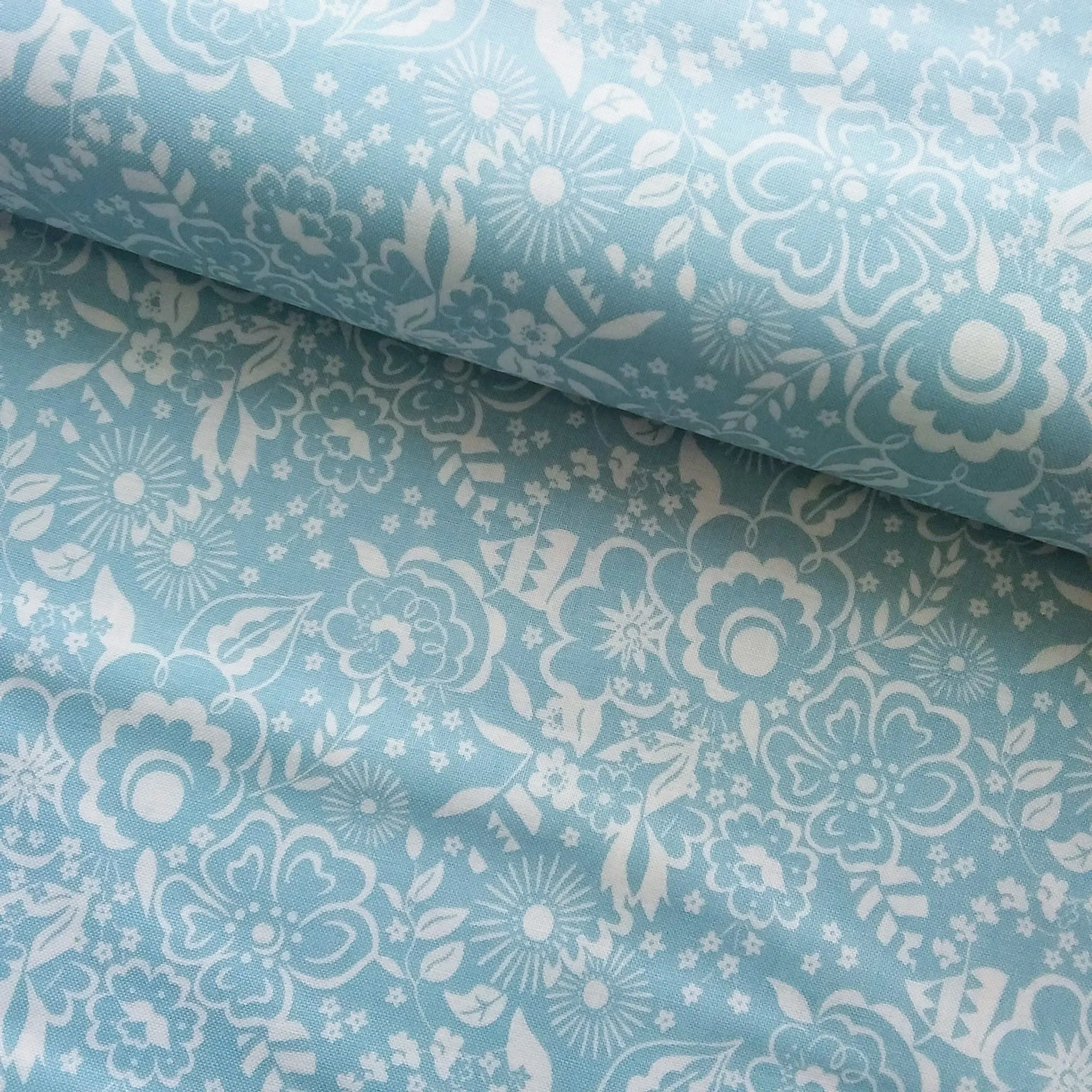 Product image for Liberty Deco Dance Lindy Silhouette Blue Cotton Fabric Per Metre