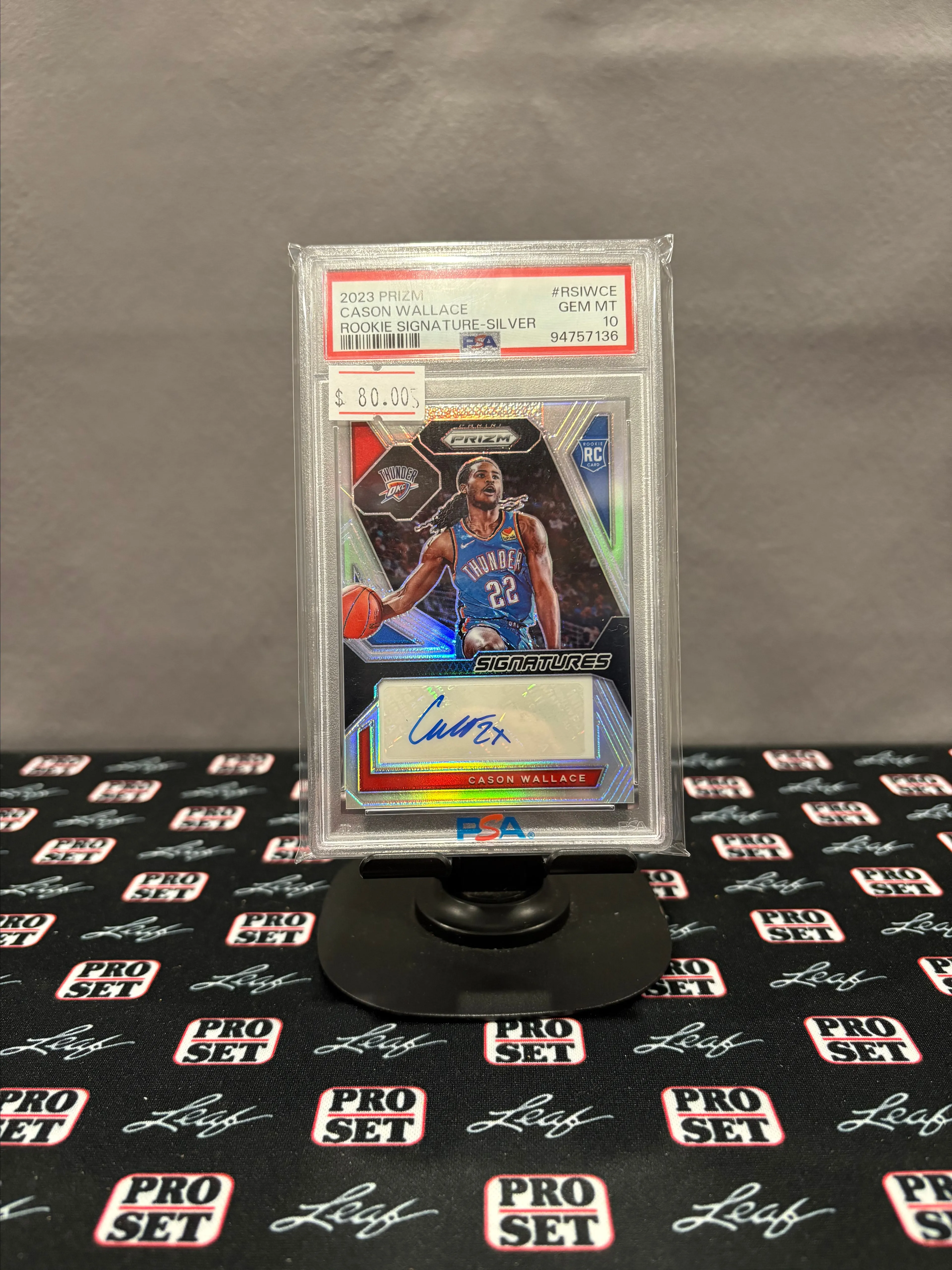 Product image for 2023 Panini Prizm Casin Wallace Silver Rookie Auto PSA 10