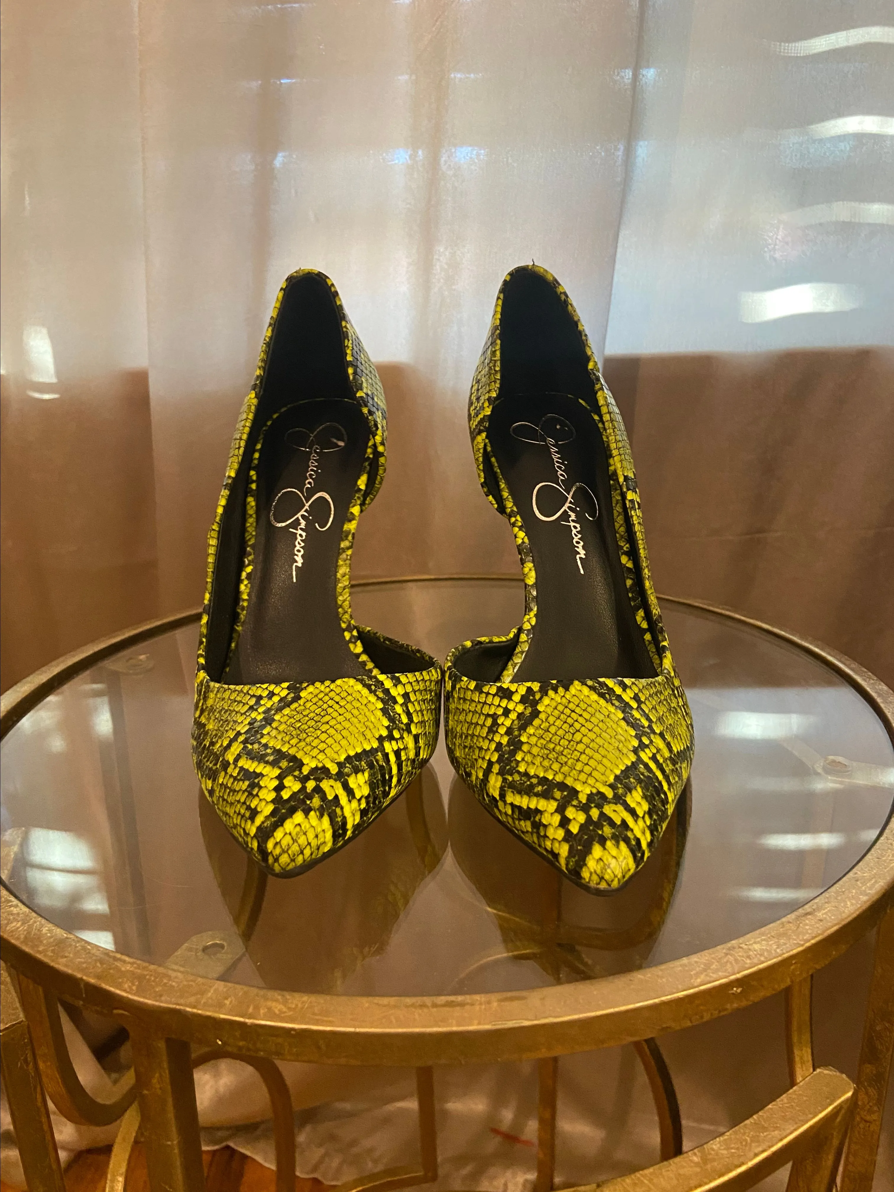 Product image for Green Snakeskin Jessica Simpson Pumps