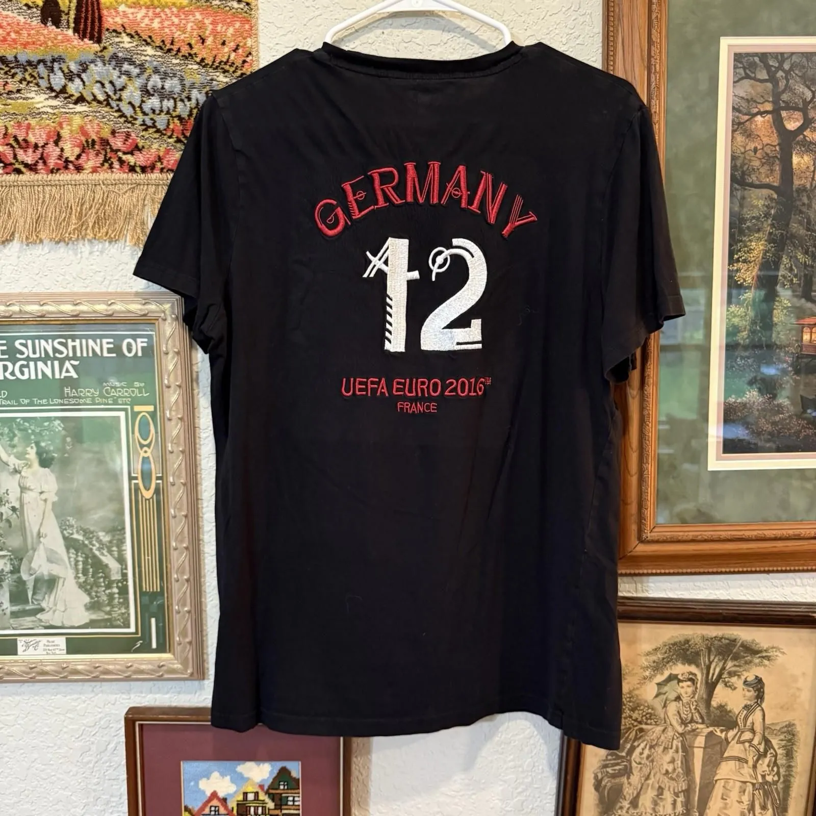 Product image for Vintage UEFA Euro 2016 France Germany #12 Soccer FC Shirt Size Large