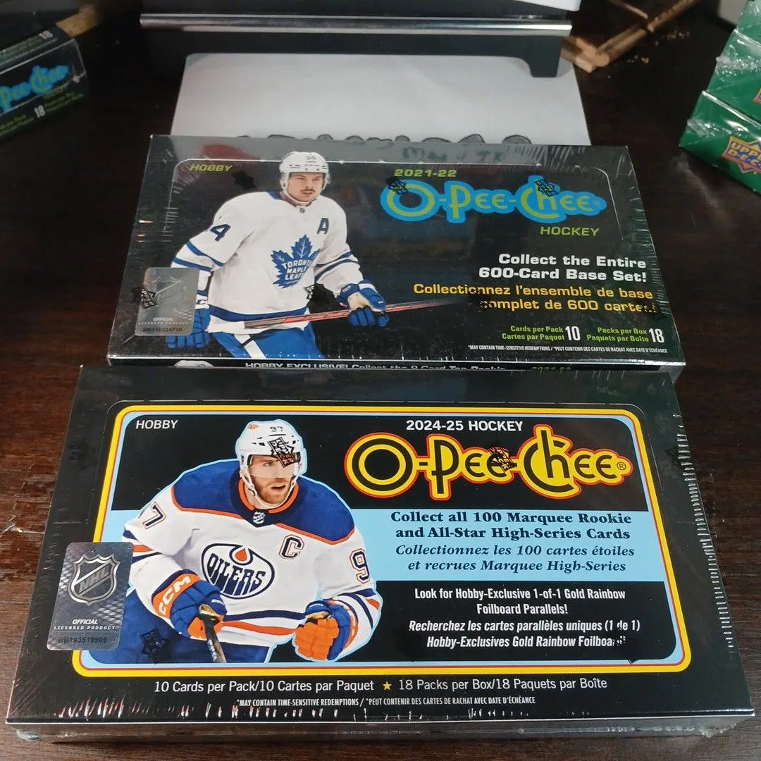 Product image for O Pee Chee Bundle- 24-25 Hobby and 21-22 Hobby Ripped and Shipped No Base