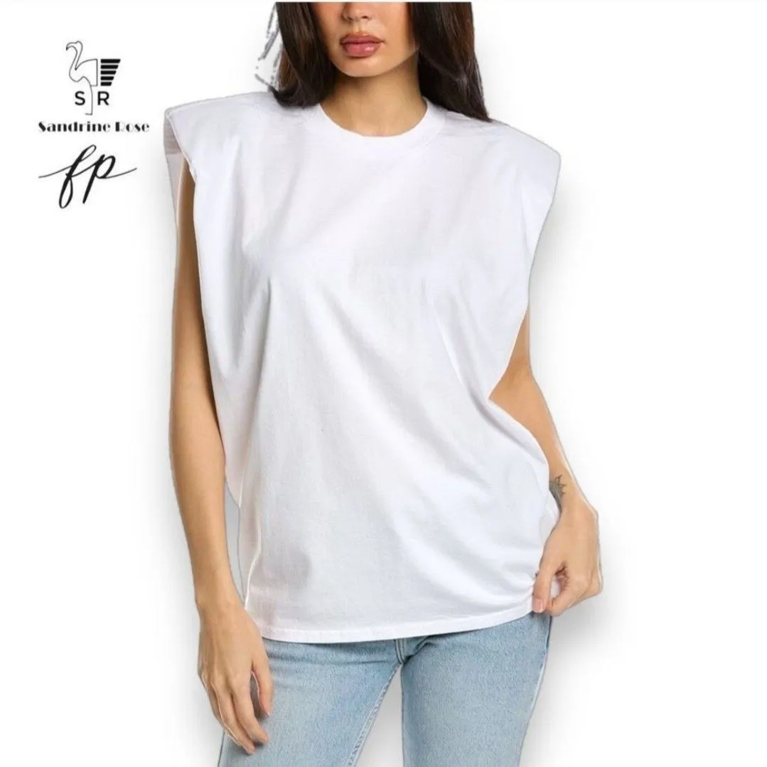 Product image for NWT/ Sandrine Rose Shoulder Pad Tank/ M