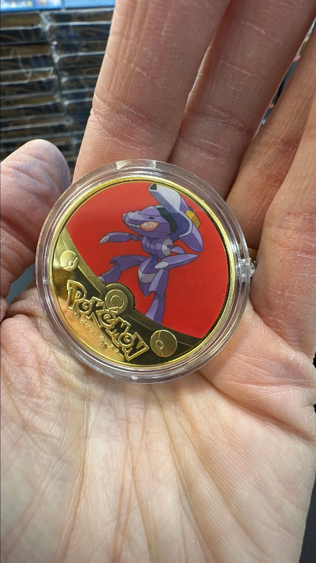 Product image for RS. Genesect Pokemon Gold plated collectible coin