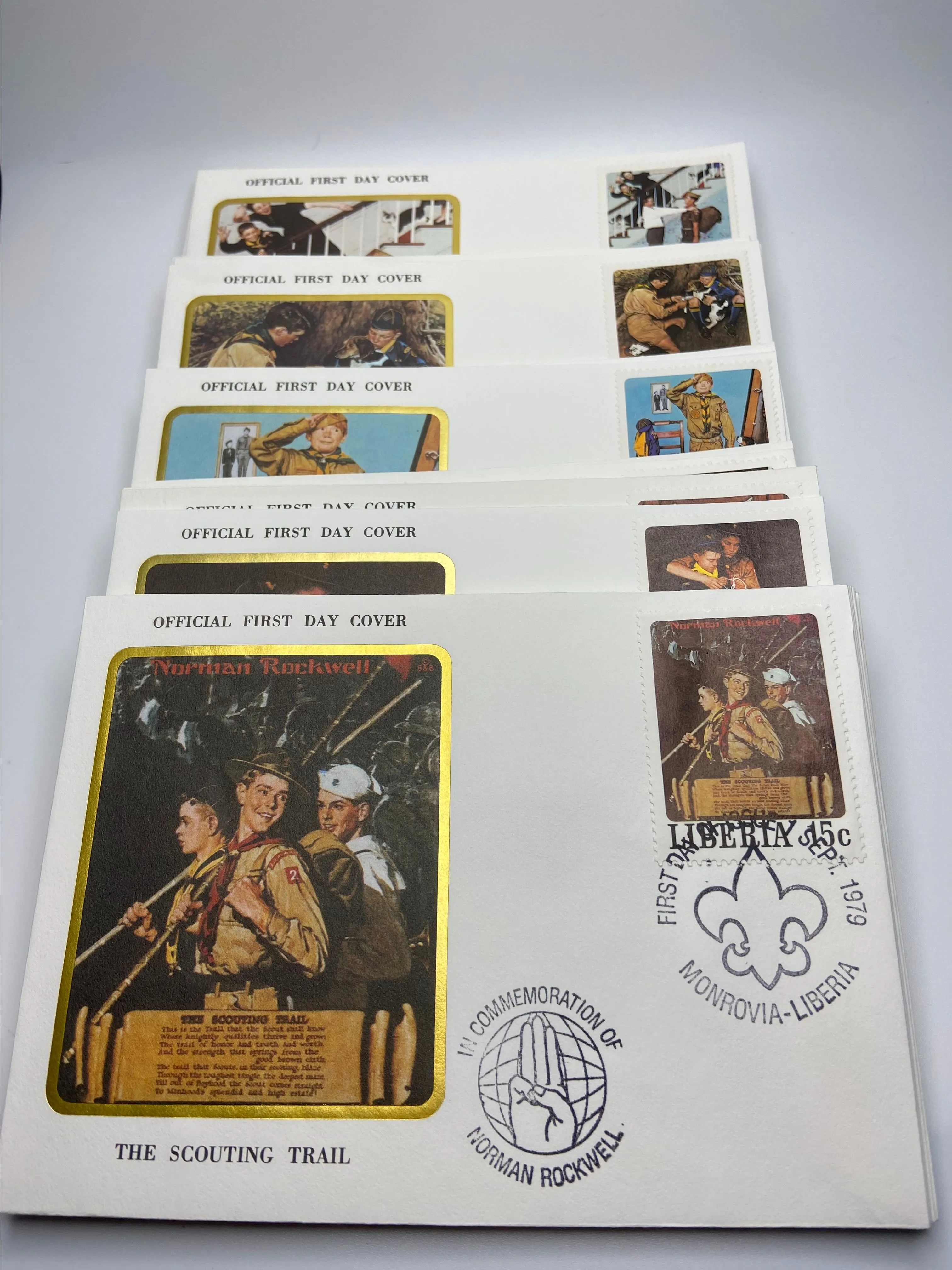 Product image for Scouting Norman Rockwell First Day Cover FDC Set of 50