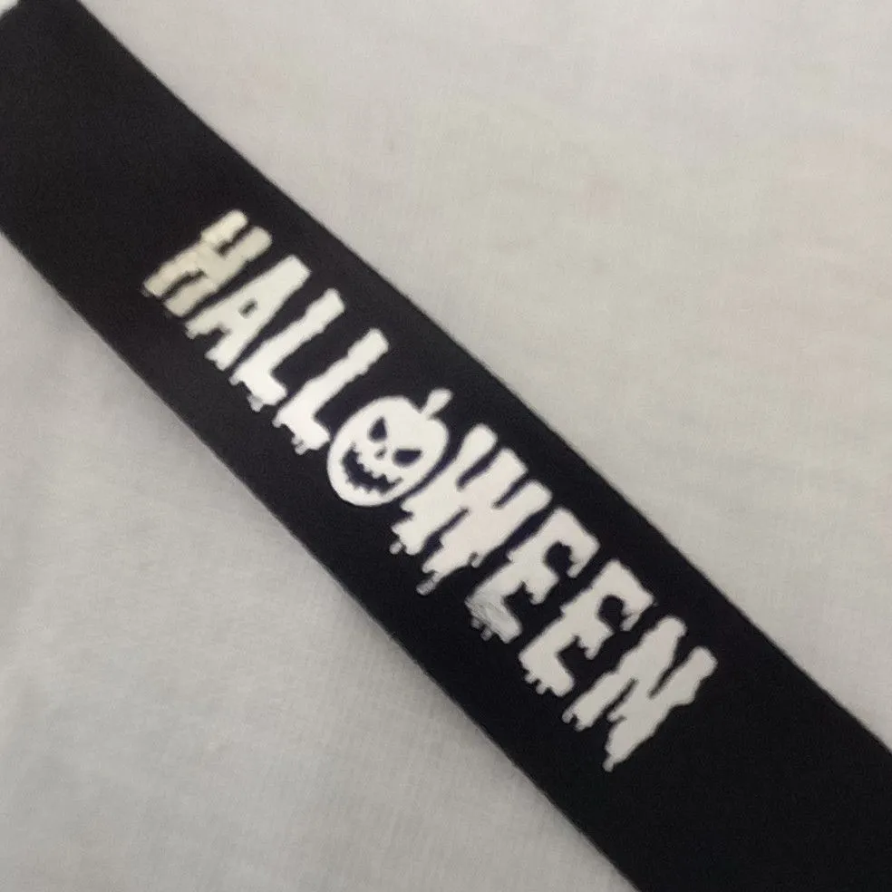 Product image for Sliver Halloween on Black Ribbon