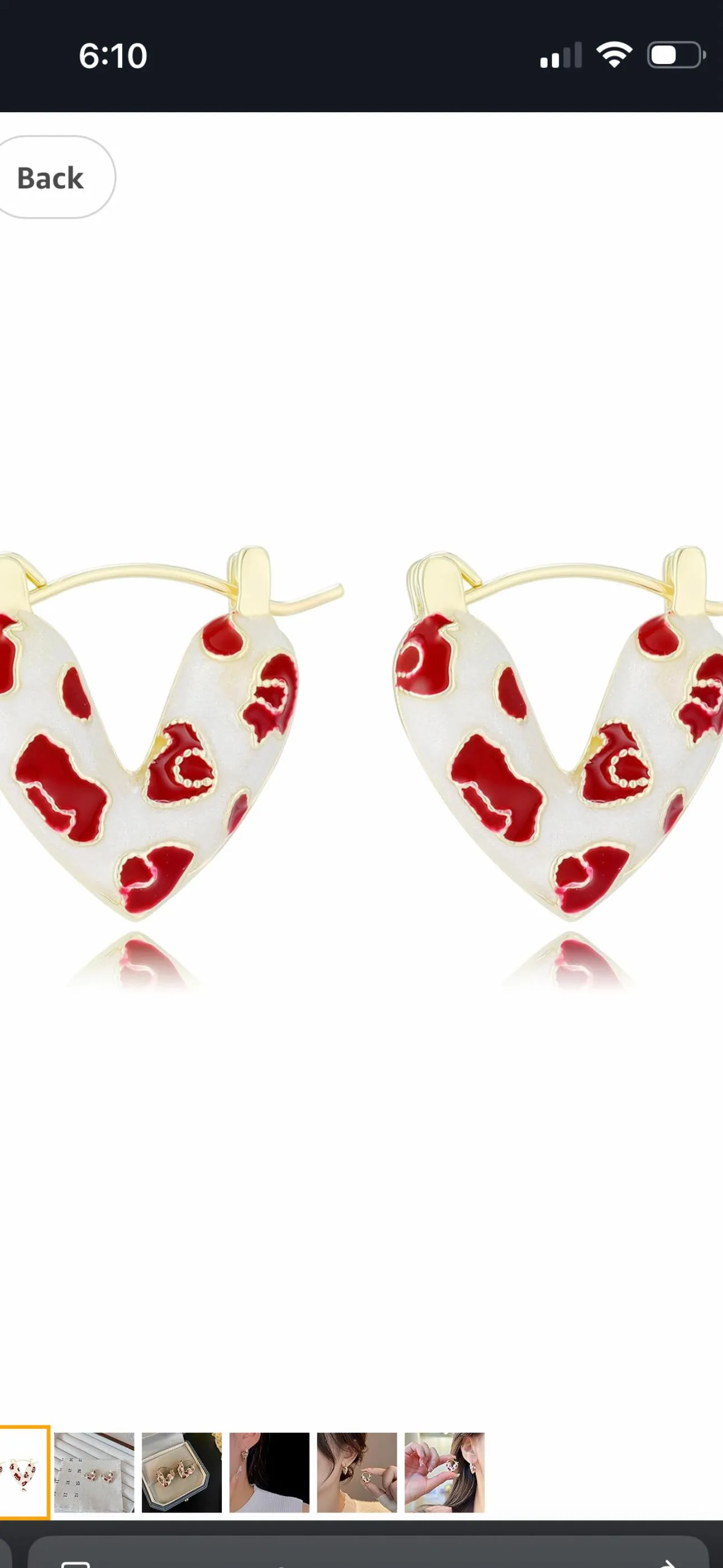 Product image for Enamel Heart Huggie Earrings