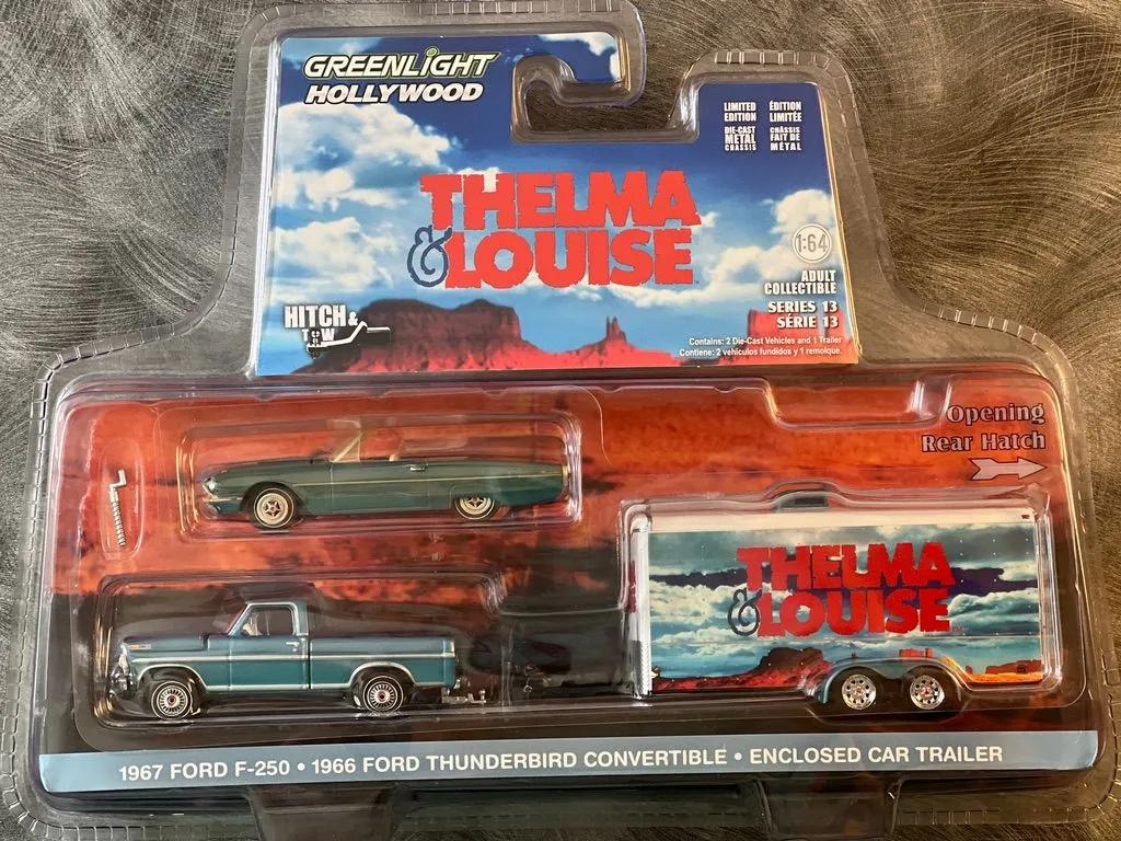 Product image for GL Hitch & Tow Hollywood - Thelma & Louise - 1967 Ford F-250/1966 Ford Thunderbird Convertible/Enclosed Car Trailer