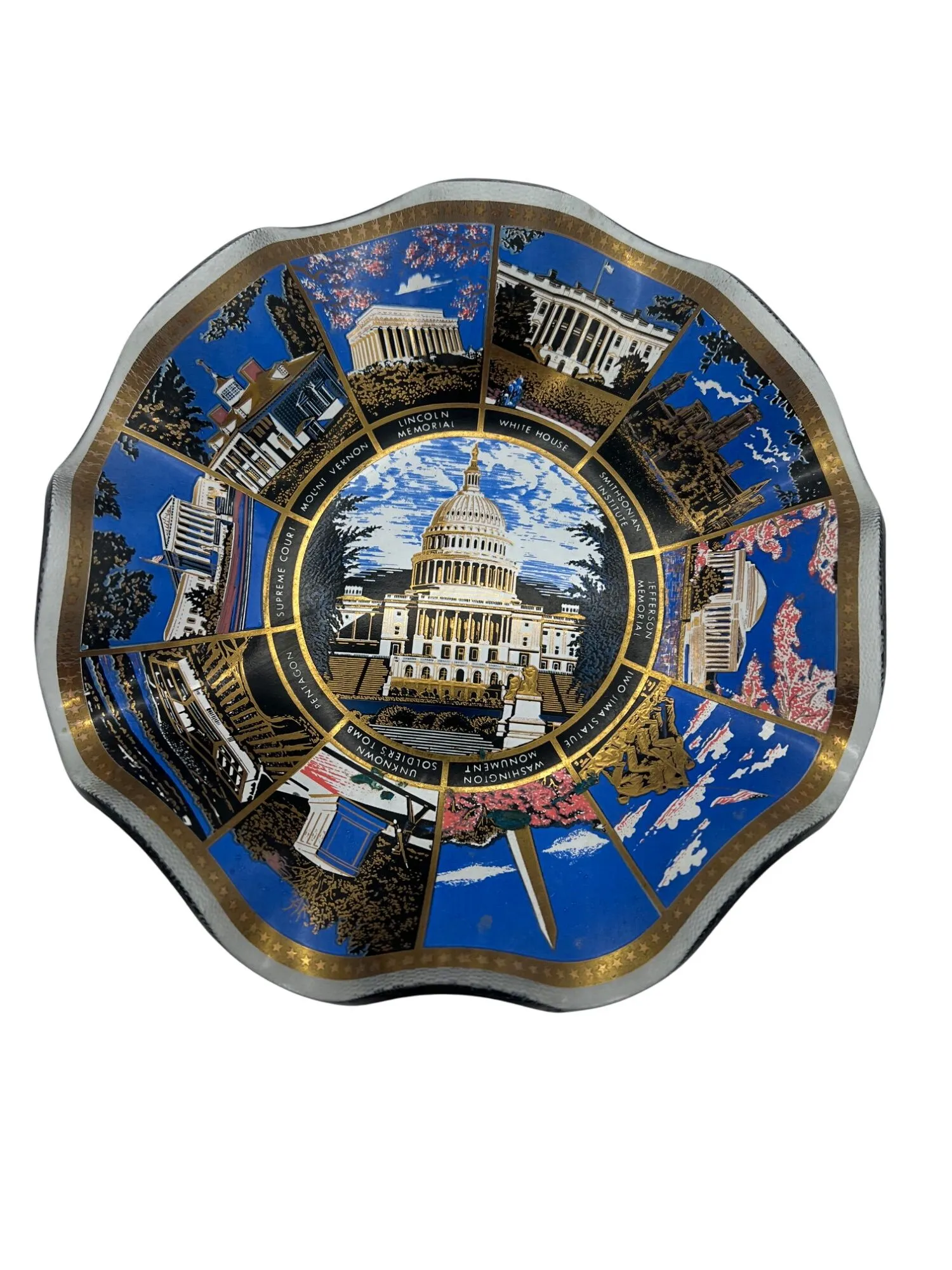 Product image for Washington D.C. Souvenir Decorative Fluted Glass Trinket Dish Iconic Landmarks