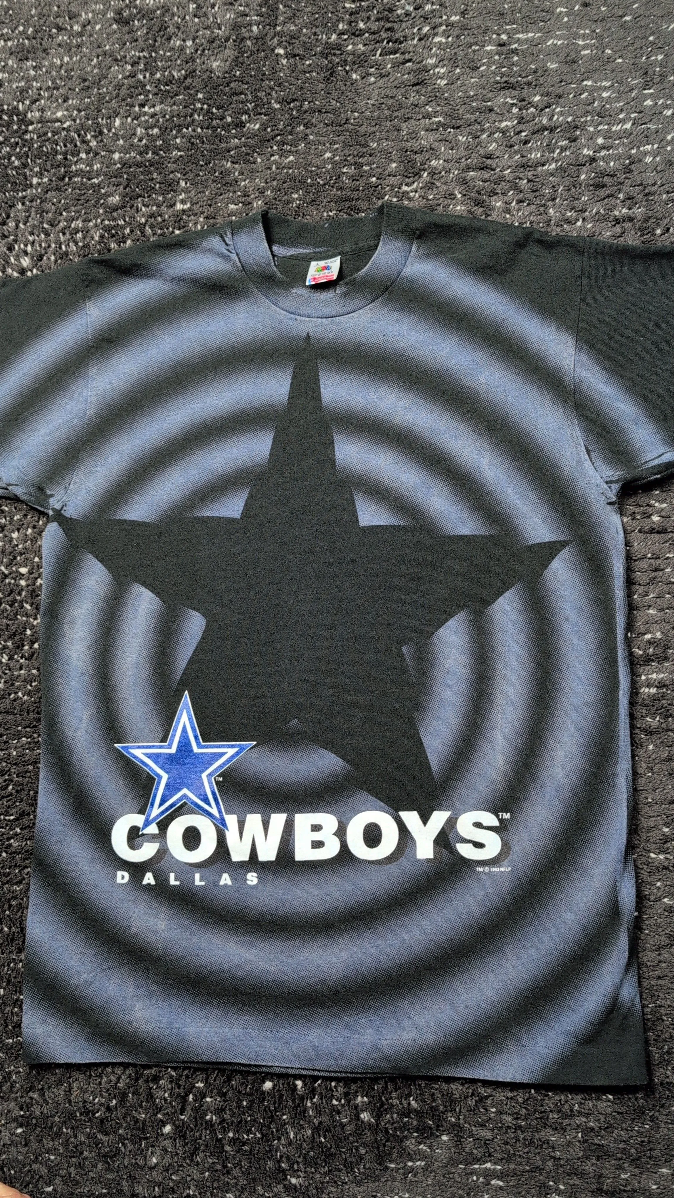 Product image for 90s Dallas Cowboys Spiral Swirl AOP NFL Shirt Large 