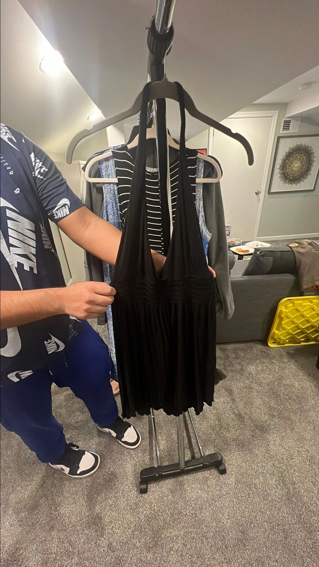 Product image for SERENE black mini halter dress