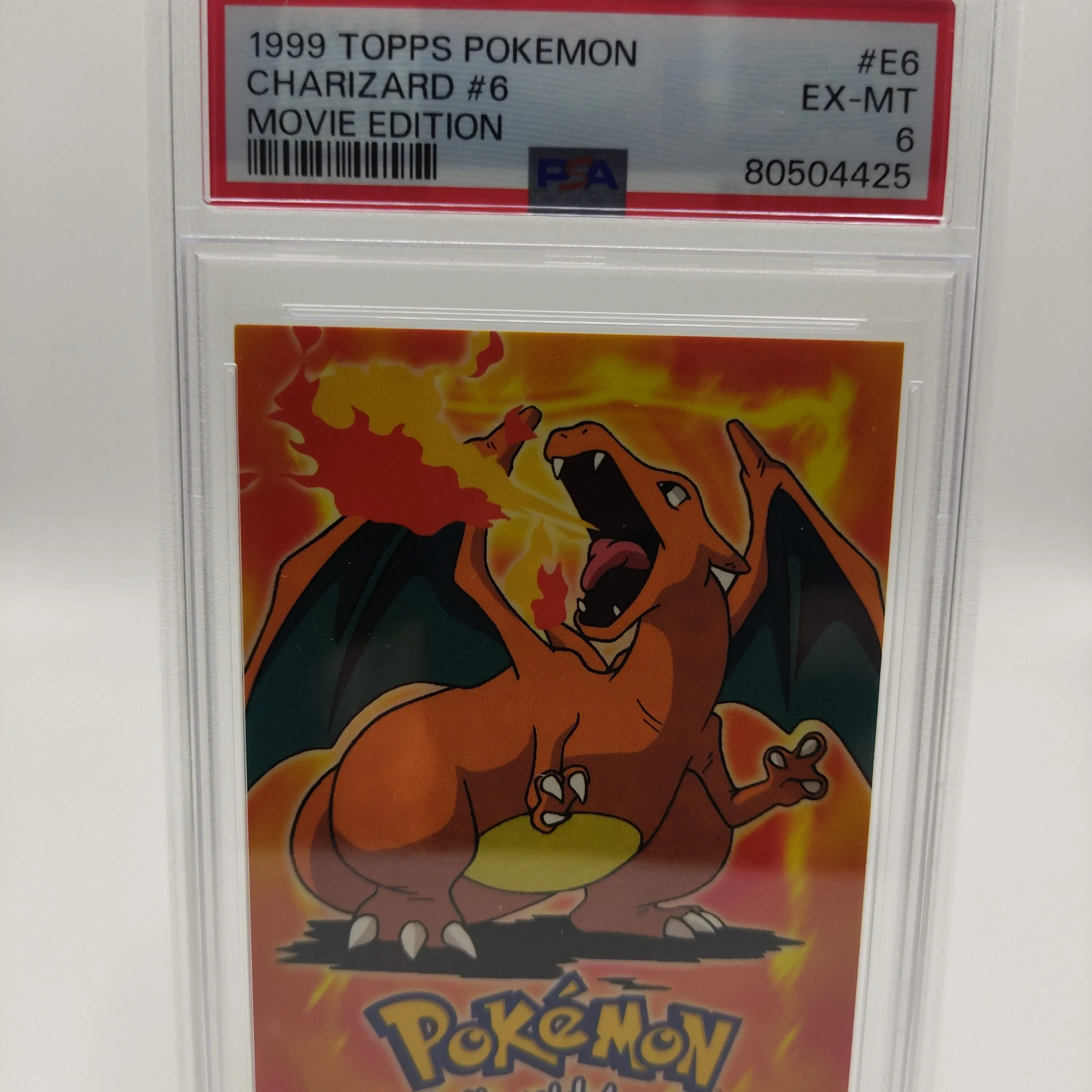 Product image for 1999 Topps Pokemon The Movie Edt Charizard #6 Movie Edition PSA EX-MT 6