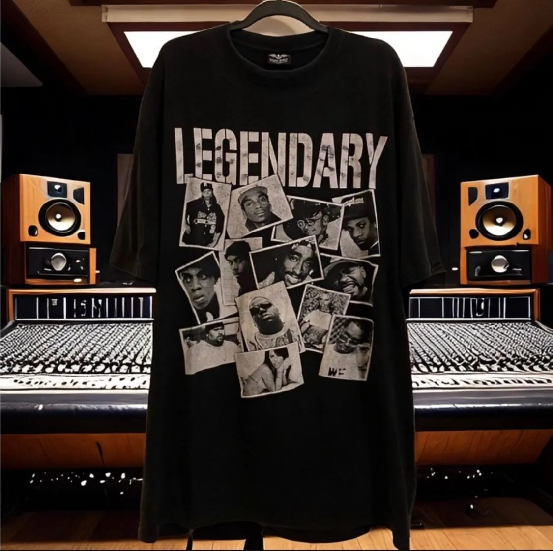 Product image for Vintage Y2K Legendary Rappers Tupac, Biggie, Snoop, Jay Z, EZE Rap Street Tee 3X