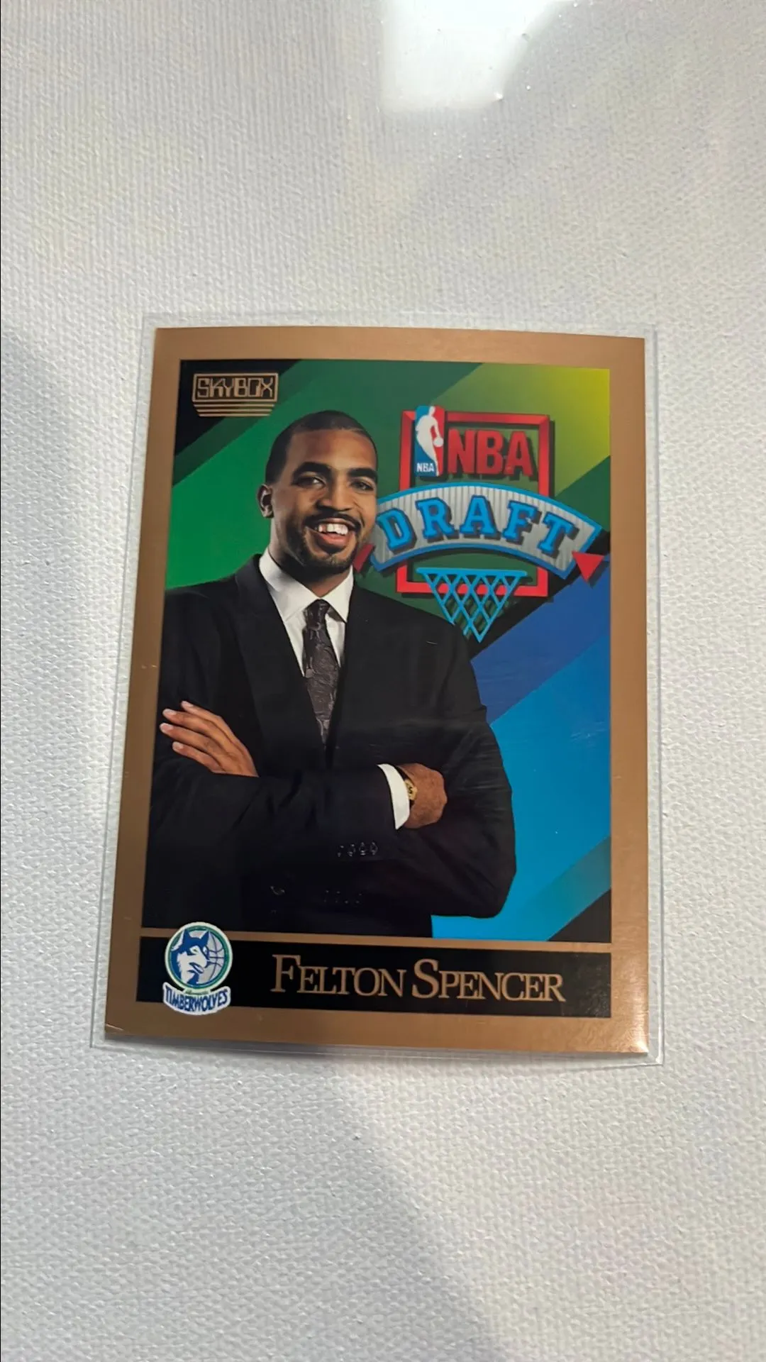 Product image for Felton Spencer 1990 SkyBox Rookie card