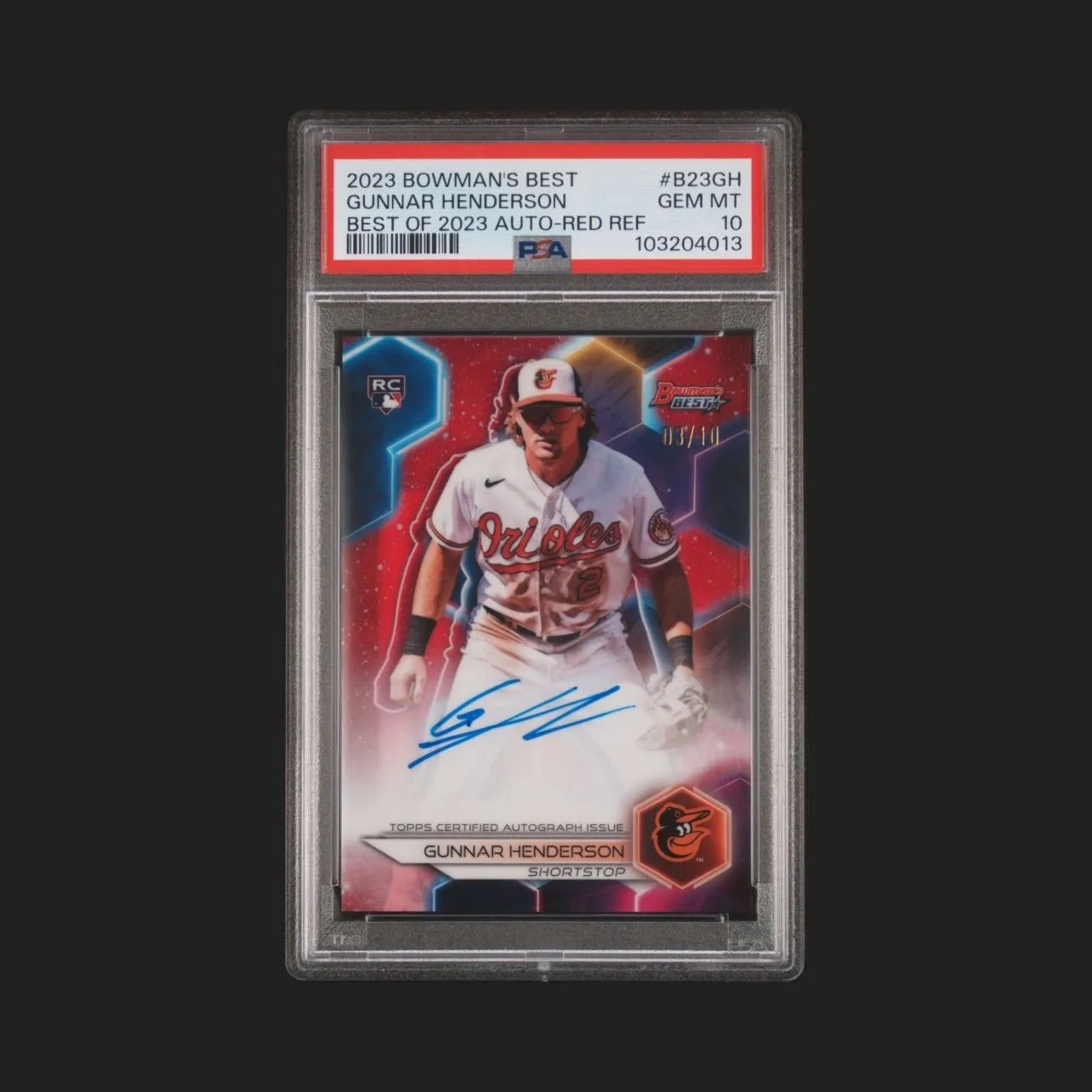 Product image for 2023 Bowman's Best Gunnar Henderson red auto /10