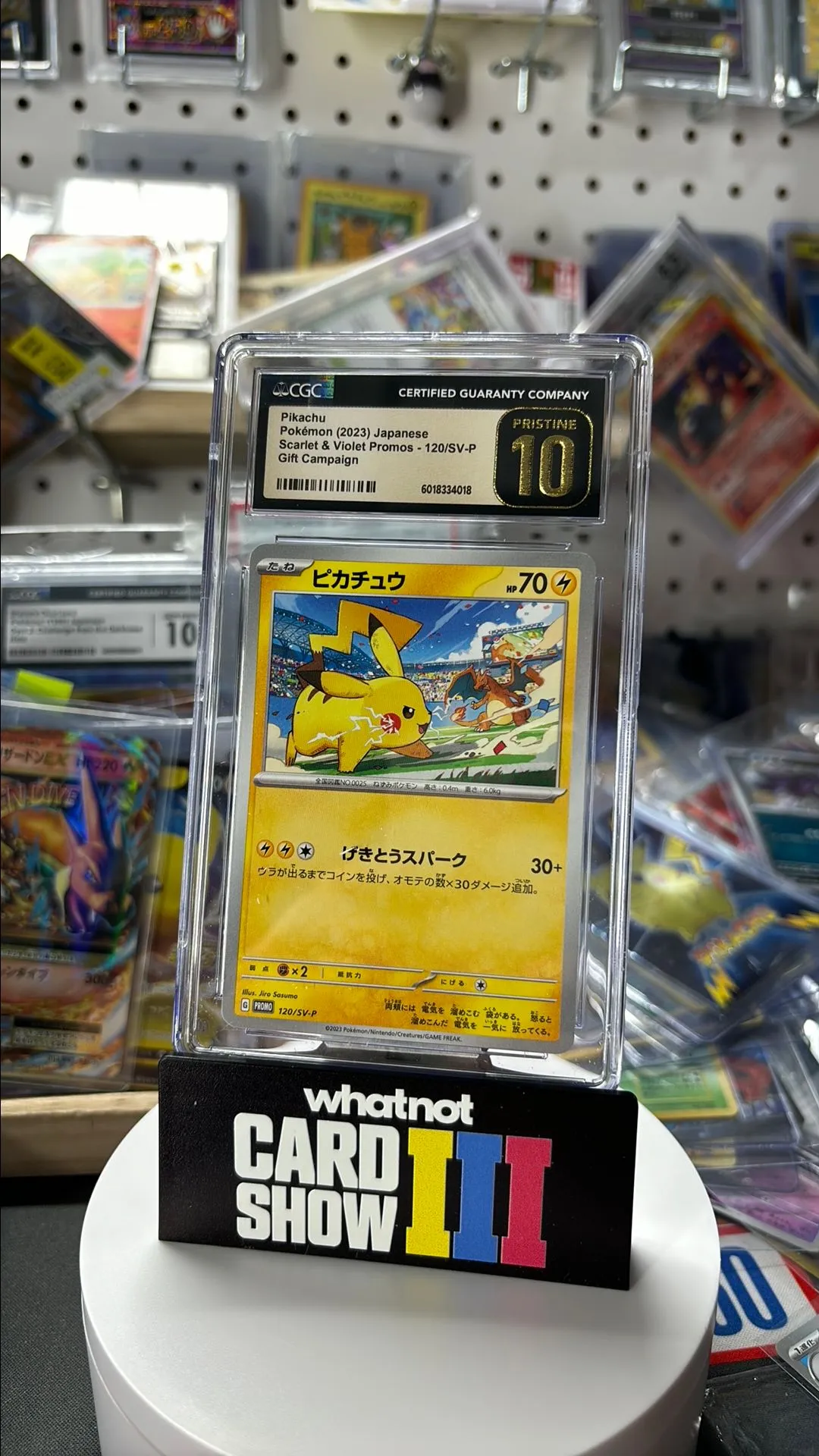 Product image for Pristine CGC 10 Pokémon Pikachu / Charizard Promo Japanese (a155
