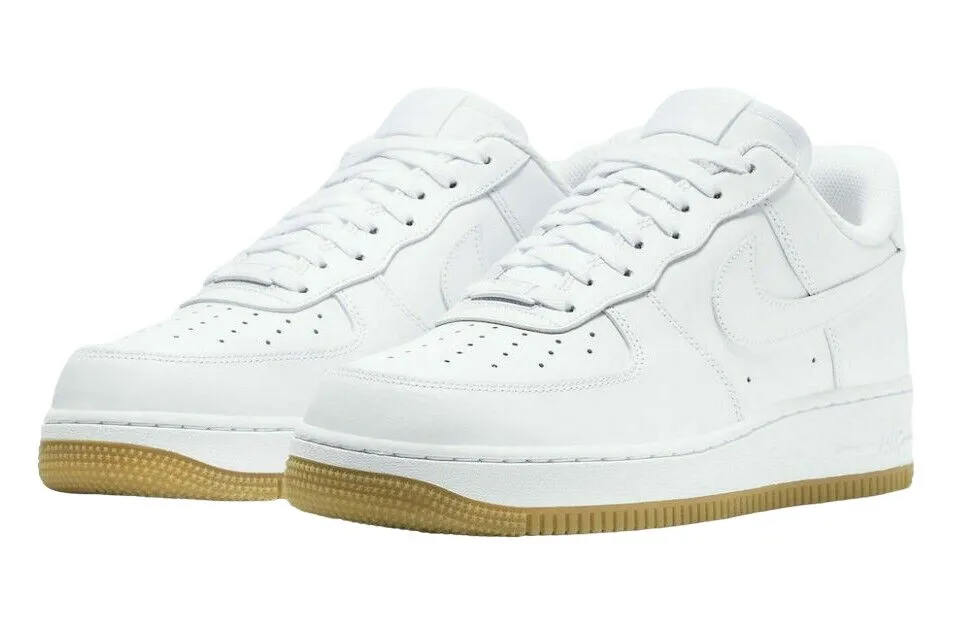 Product image for Mens 9.5 AIR FORCE 1 WHITE GUM BOTTOM