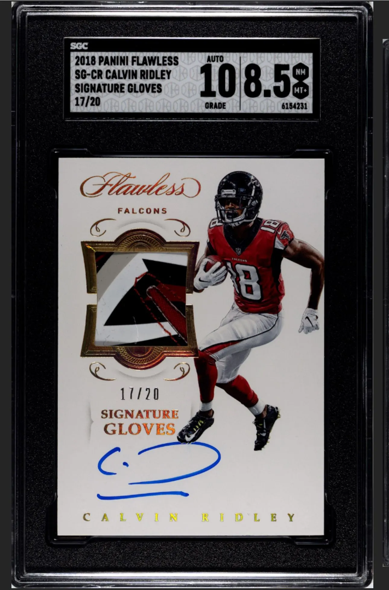 Product image for 2018 Panini Flawless Calvin Ridley /20 Sig. Gloves SGC 8.5
