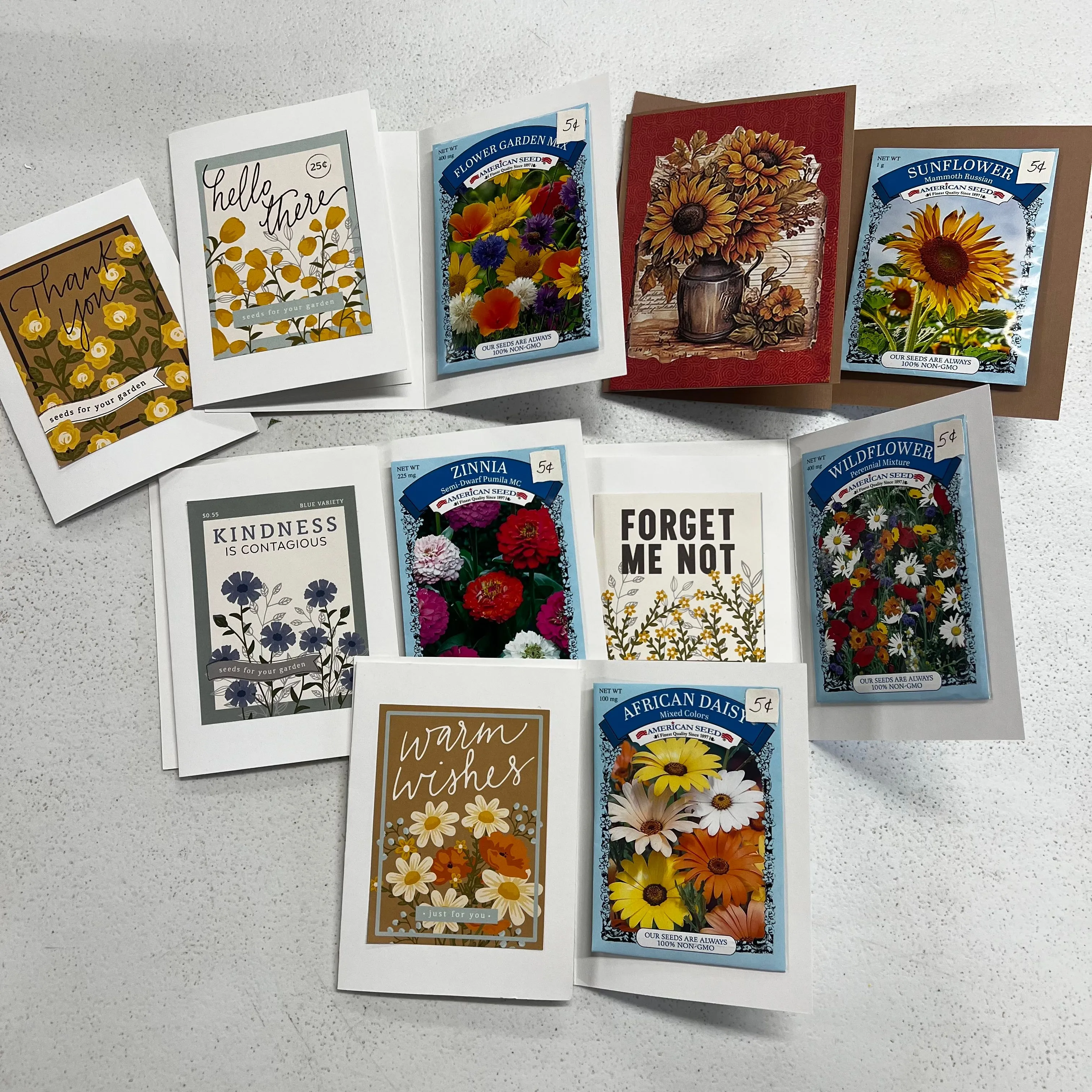 Product image for 000 1 (one) BLOOP Chat Handmade Flower Card with Seed Packet inside