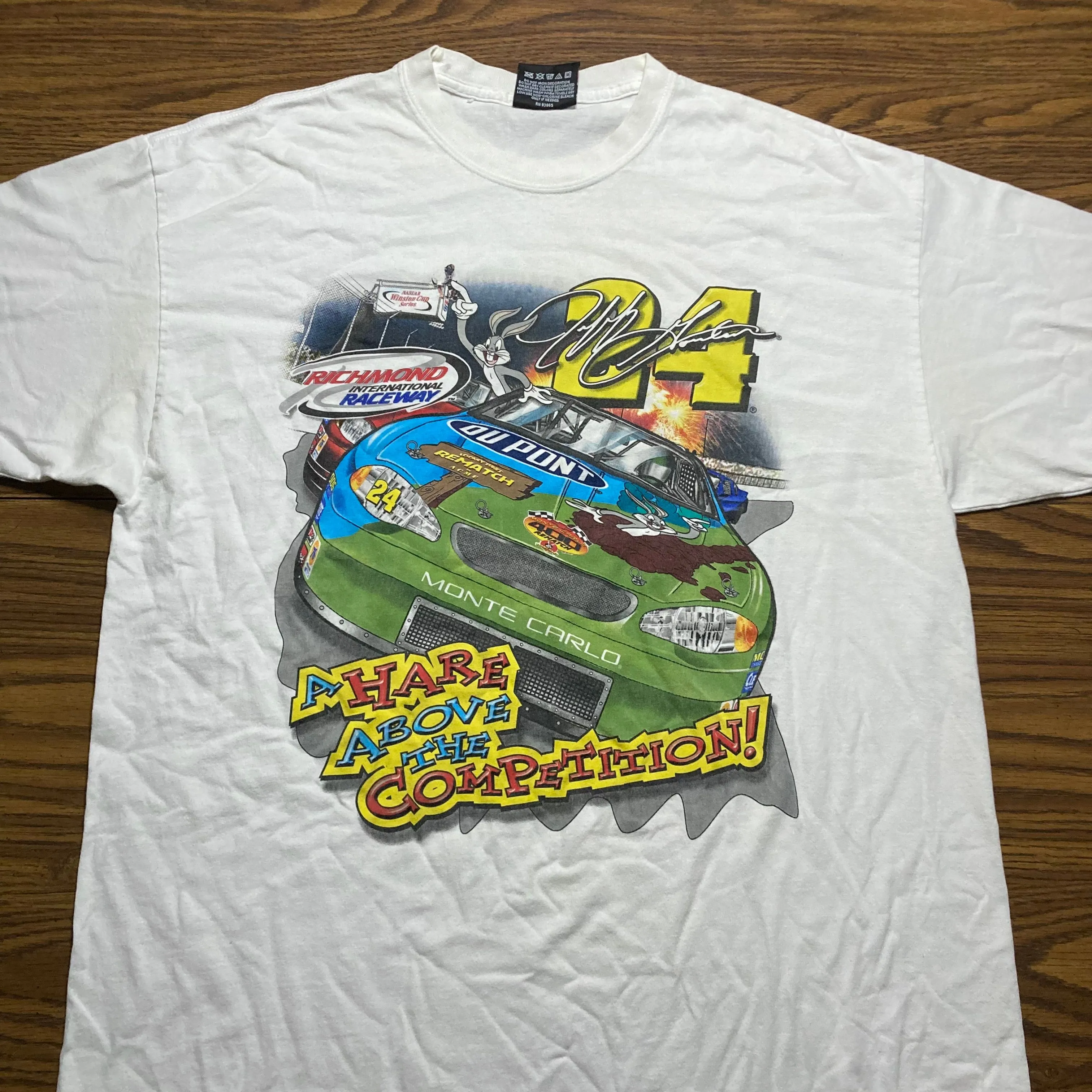 Product image for Vtg 2002 Jeff Gordon "A Hare Above the Competiton!" Bugs Bunny Nascar Tee #15033