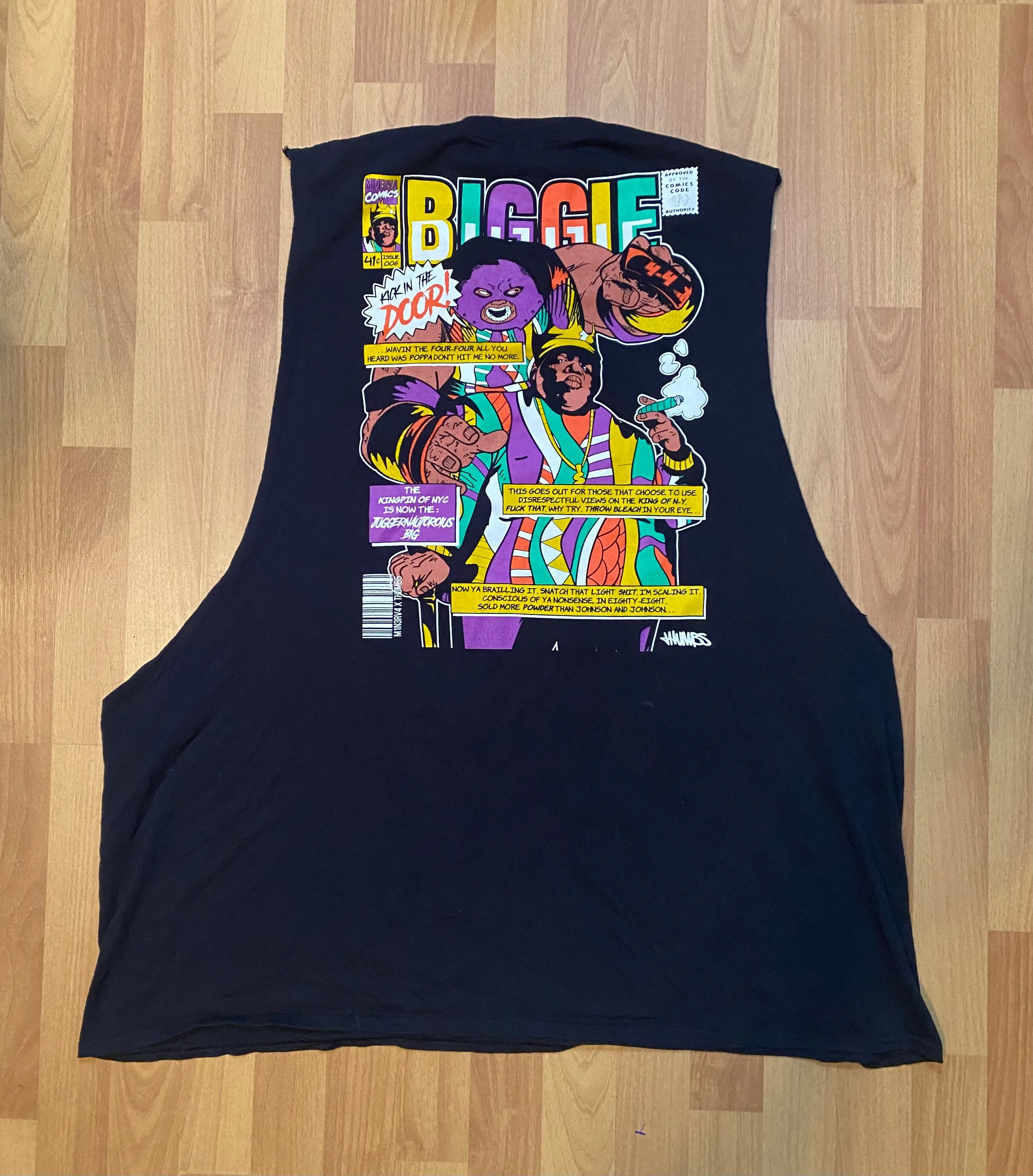 Product image for Minerva Comics Biggie Smalls Rapper King of NY T Shirt Thumbs