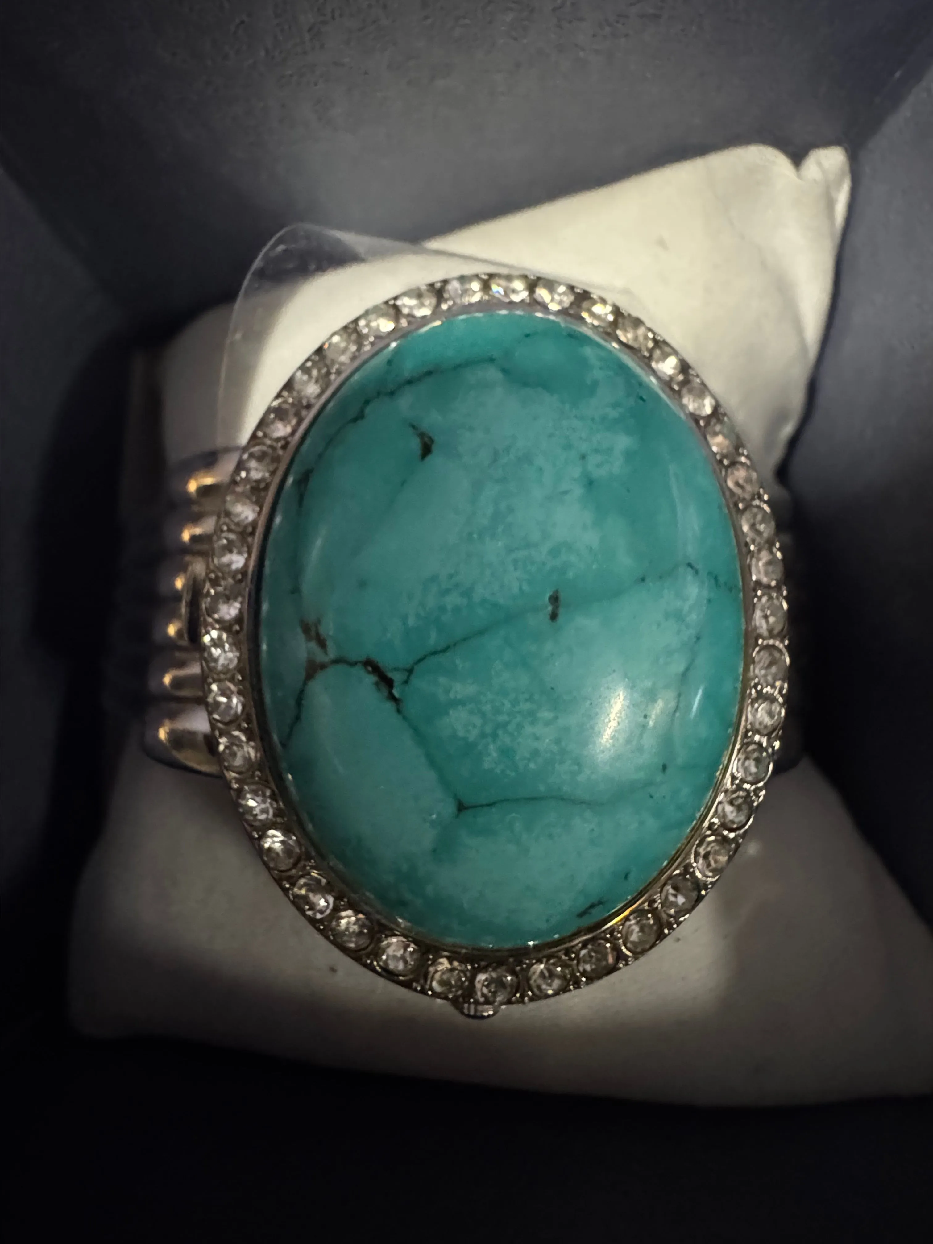 Product image for Vintage New Genoa Domed Bracelet Faux Turquoise Watch