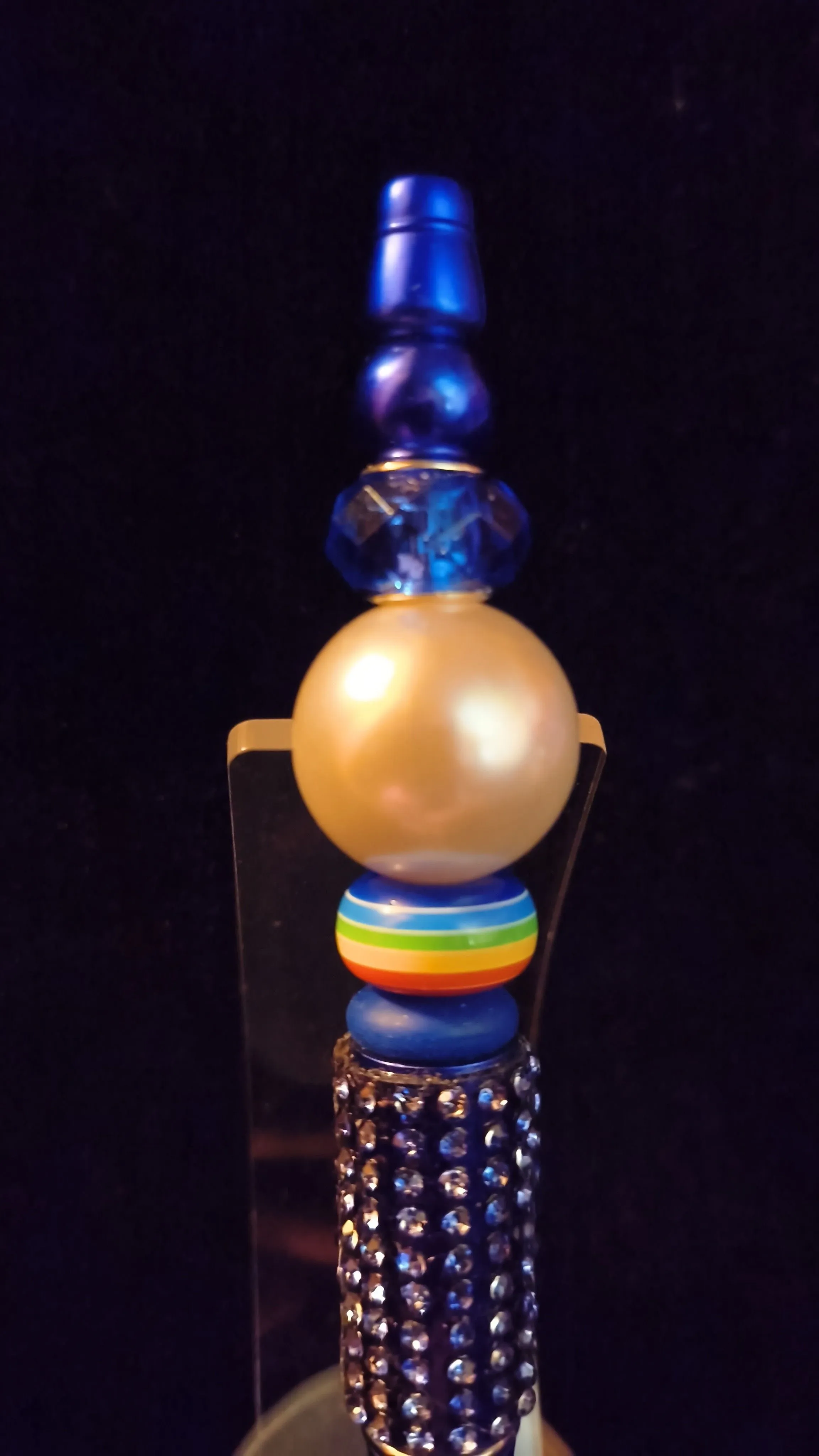 Product image for Beadable Pens - Blue Crystal Jumbo Pearl #423