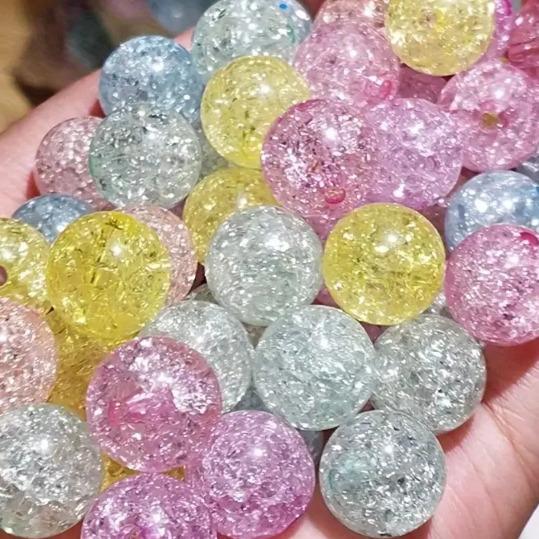 Product image for CRAFTS: 10pcs Acrylic Crackle Transparent Beads - Assorted