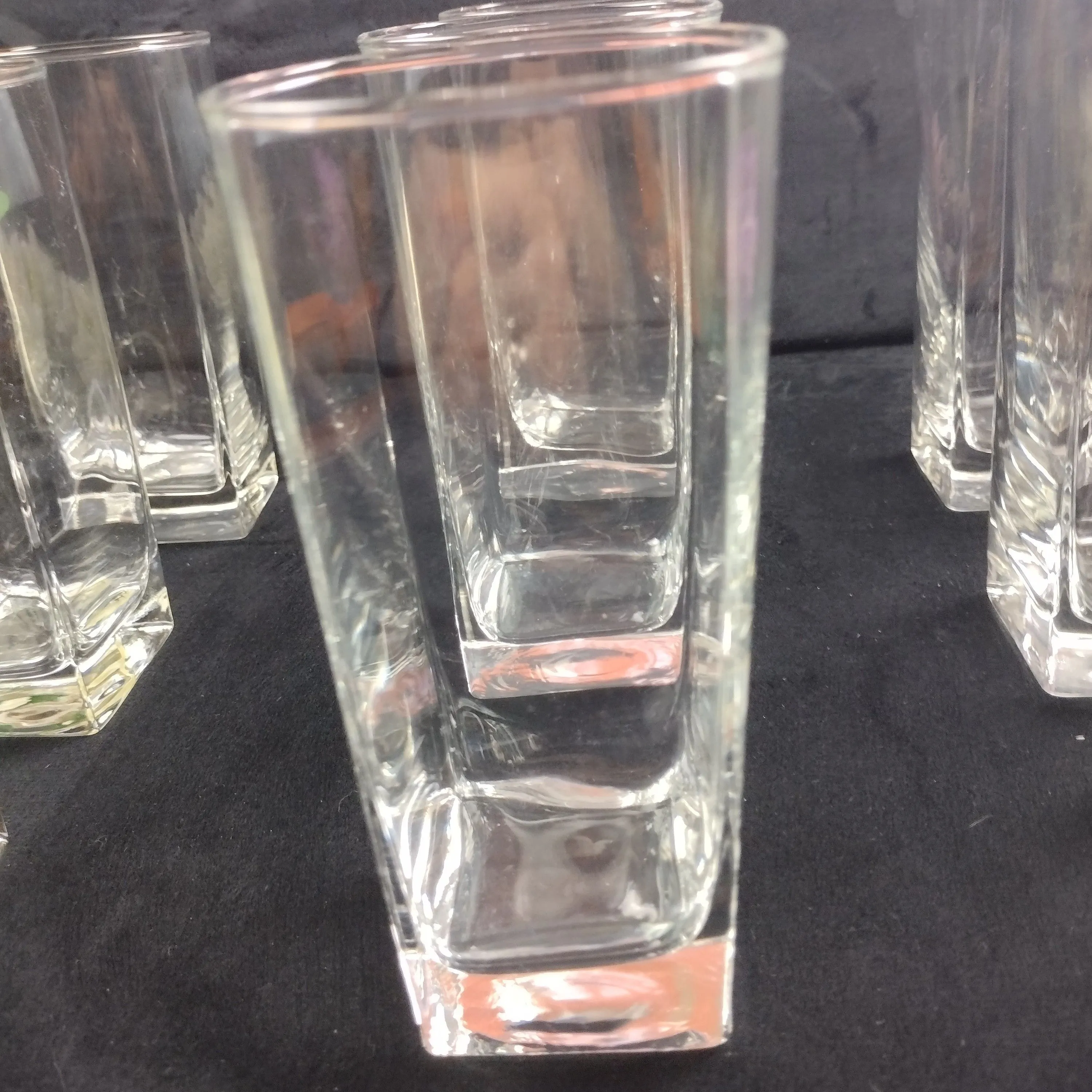 Product image for Set of 10 Acopa Cube 14 Oz Beverage Clear Glass Tumblers Cocktails Mojitos Sodas
