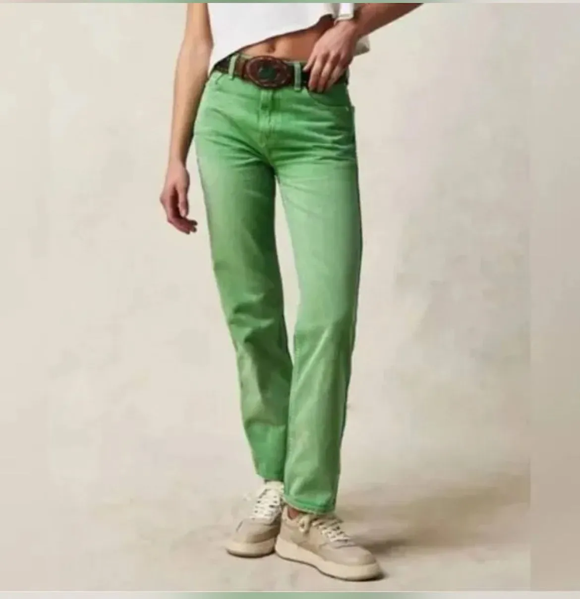 Product image for Free People pants, green, various sizes.